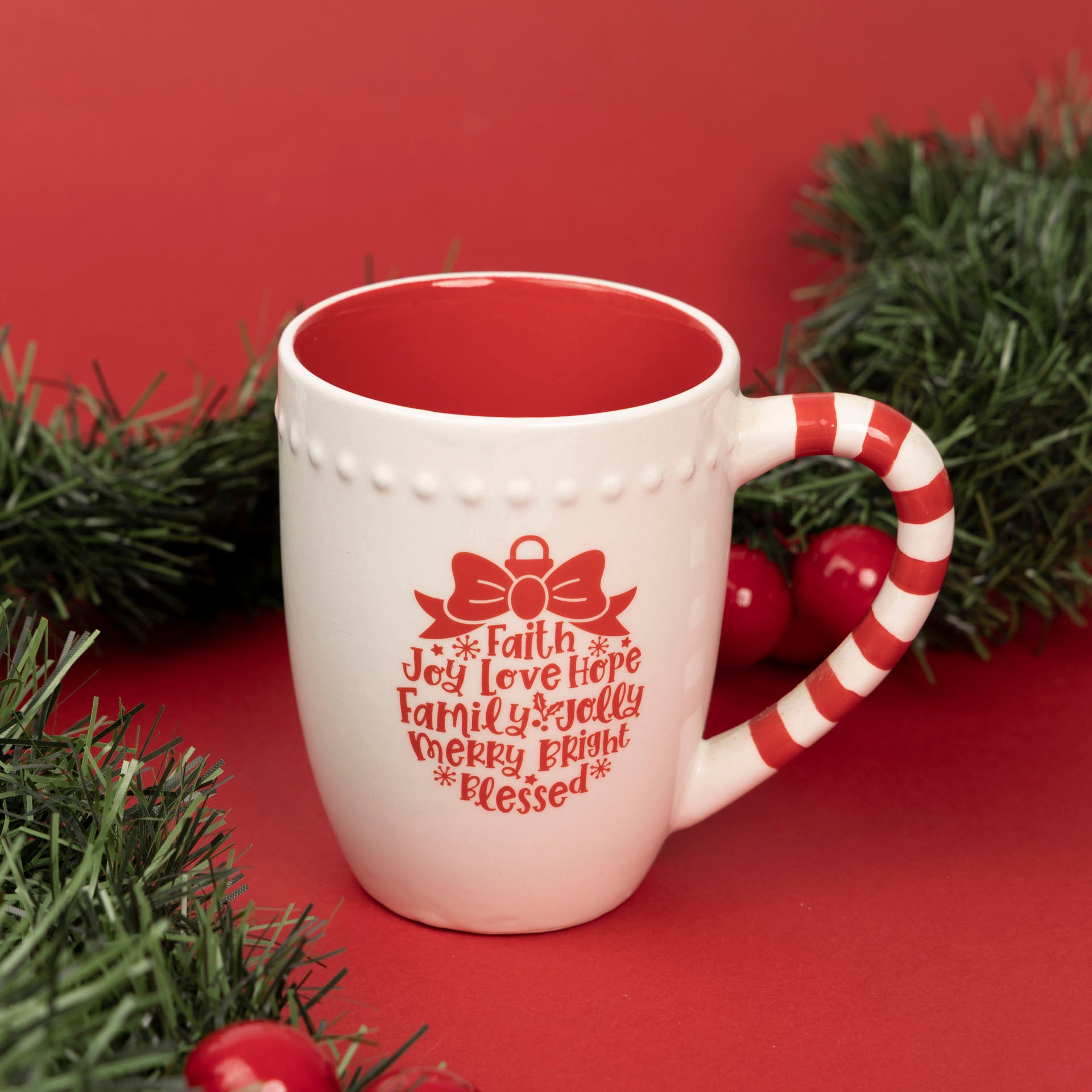 "Faith Joy Love" XL Christmas Mug