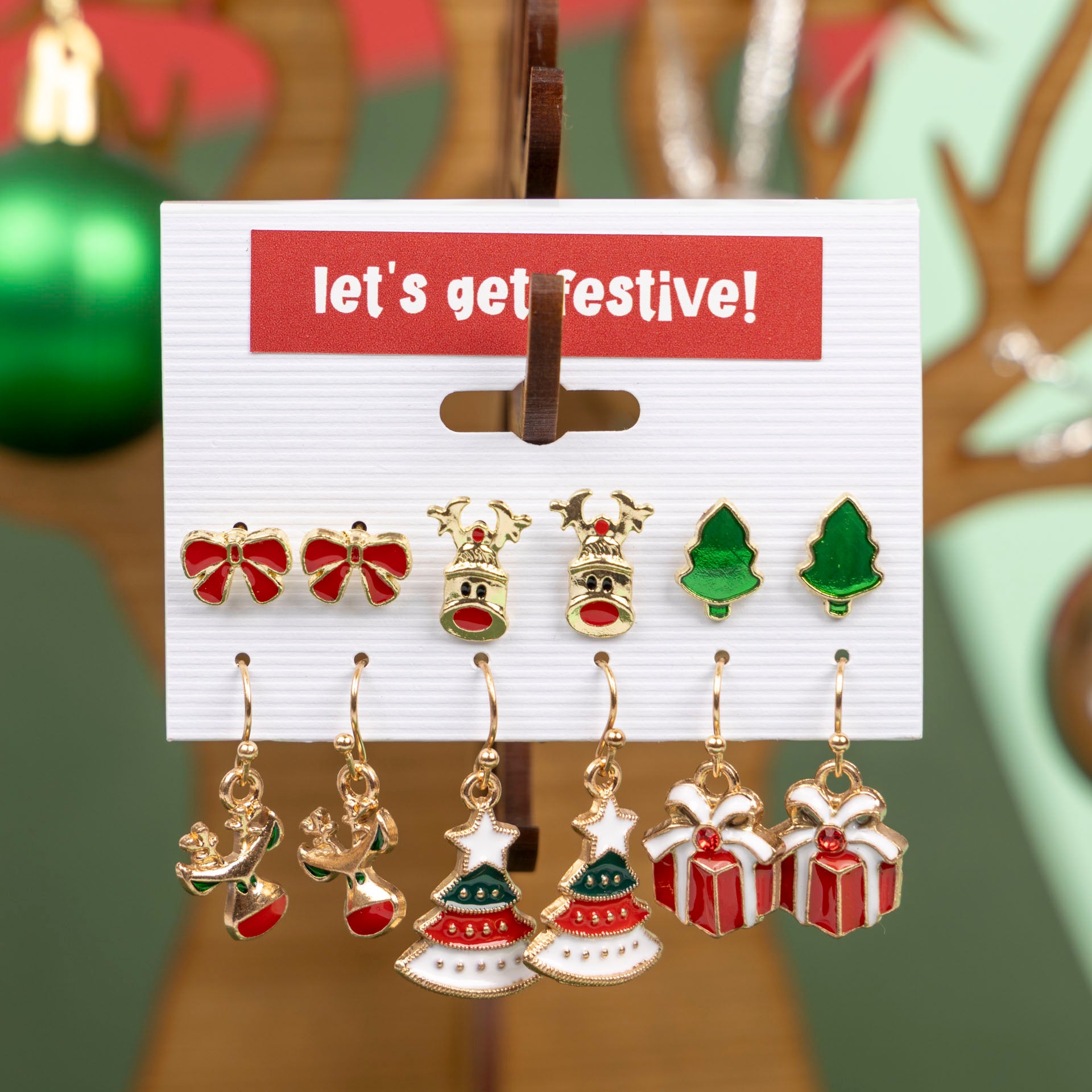 Christmas Novelty Earrings – Set of 6