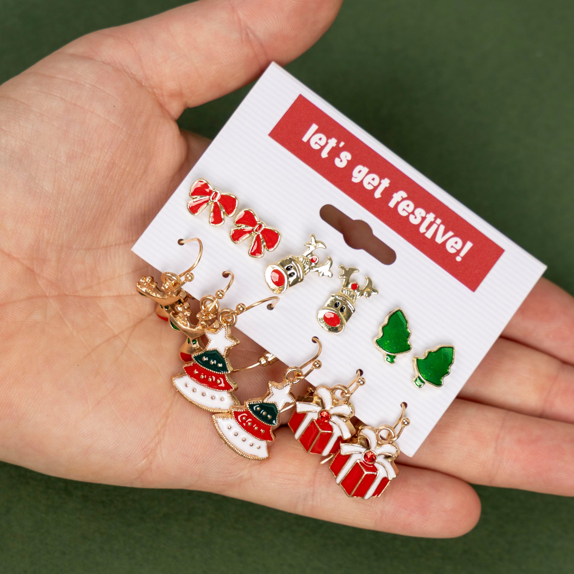Christmas Novelty Earrings – Set of 6