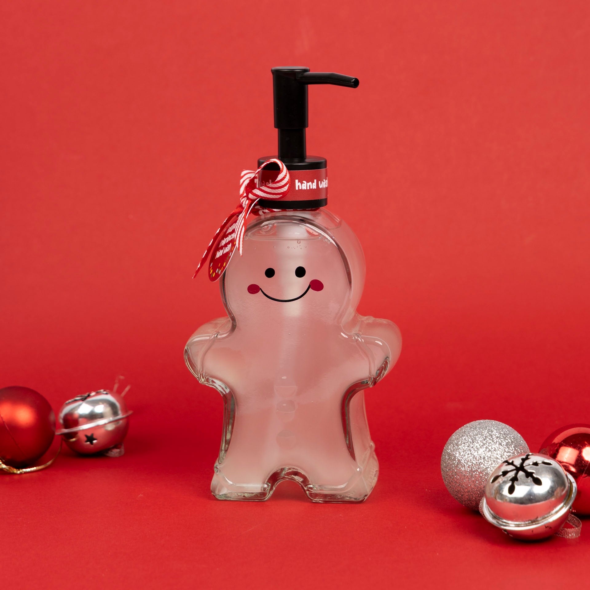 Christmas Hand Wash in Gingerbread Man Glass Bottle