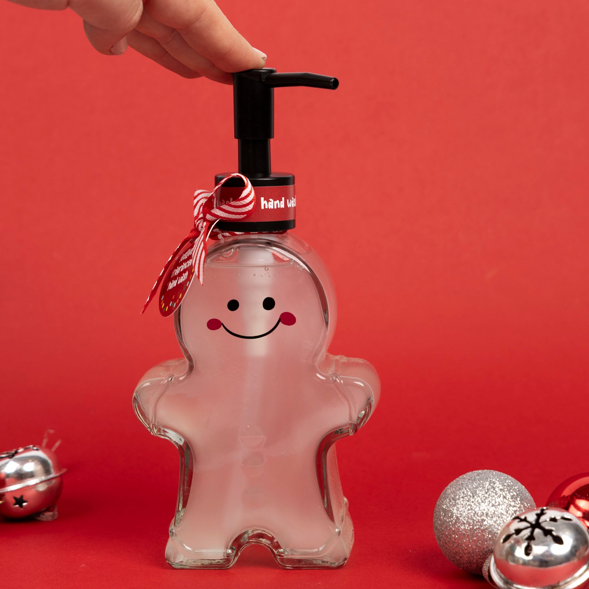 Christmas Hand Wash in Gingerbread Man Glass Bottle