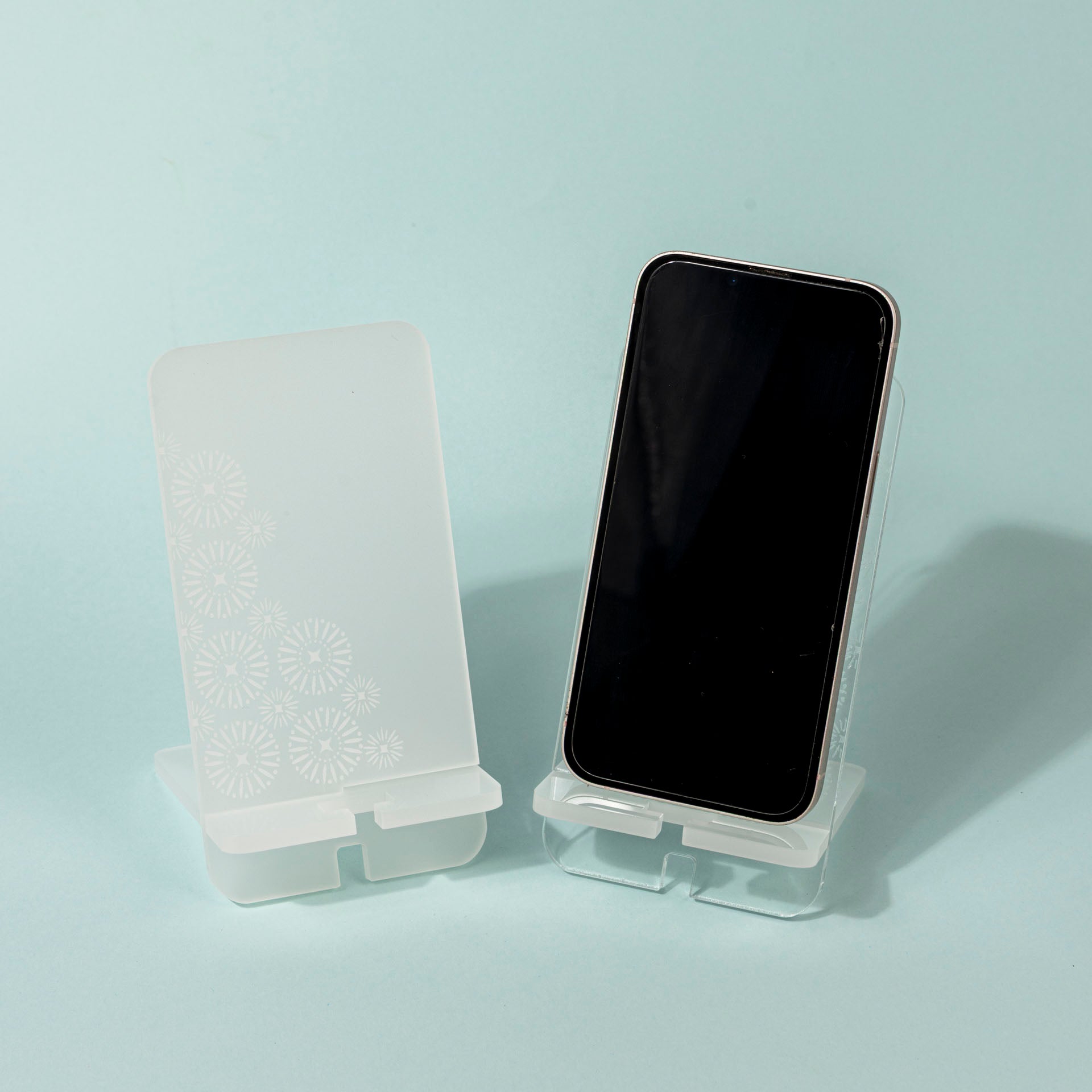Shweshwe Perspex Phone Stands (set of 2)