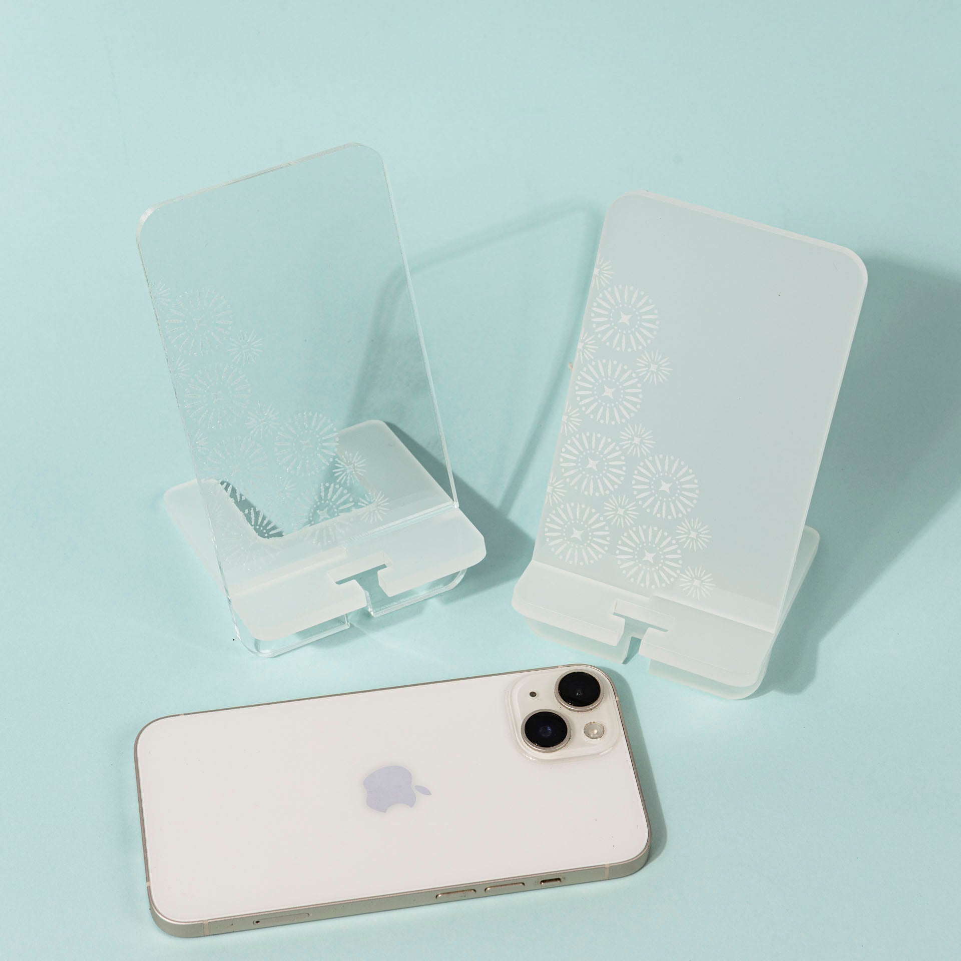 Shweshwe Perspex Phone Stands (set of 2)
