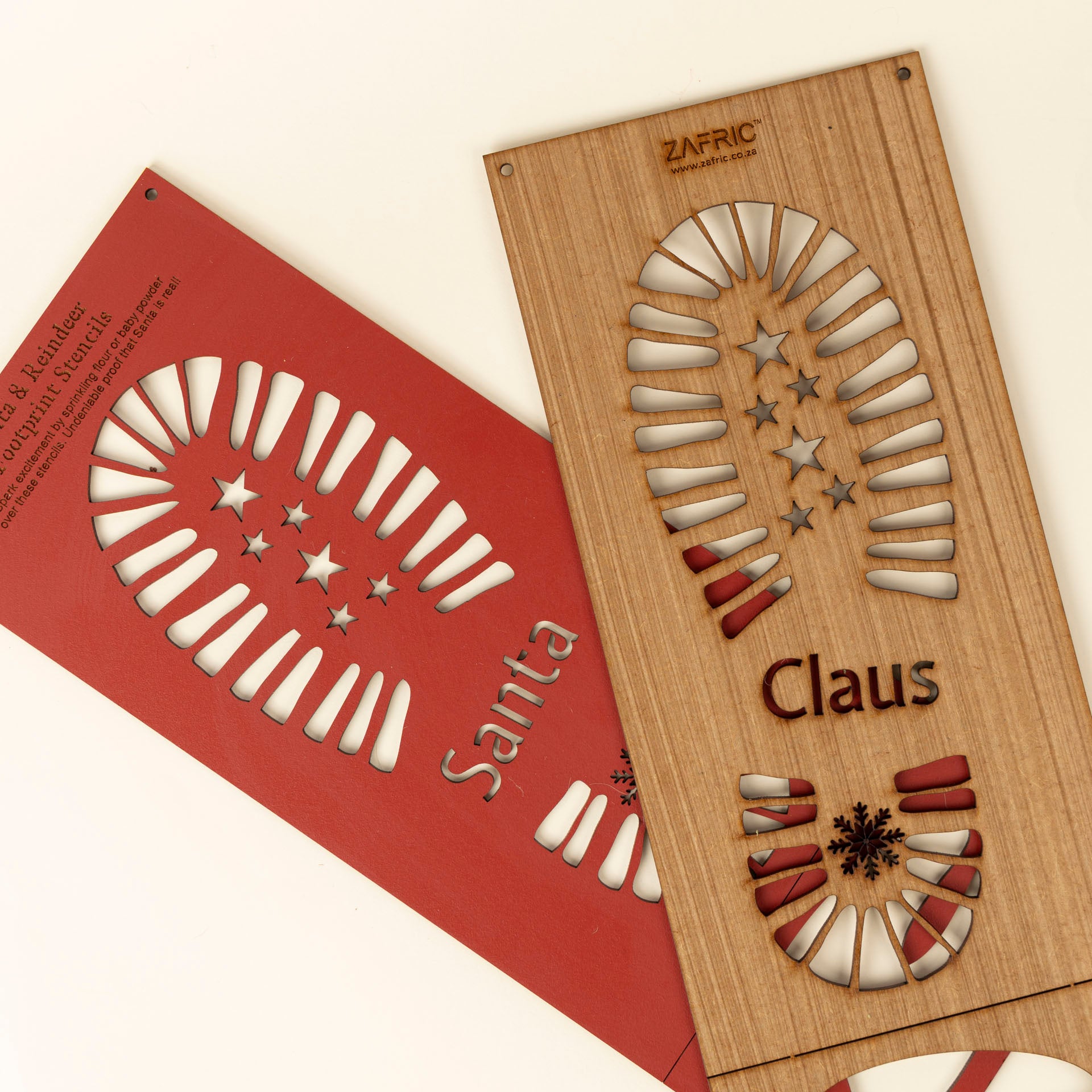 Santa and Reindeer Footprint Stencils