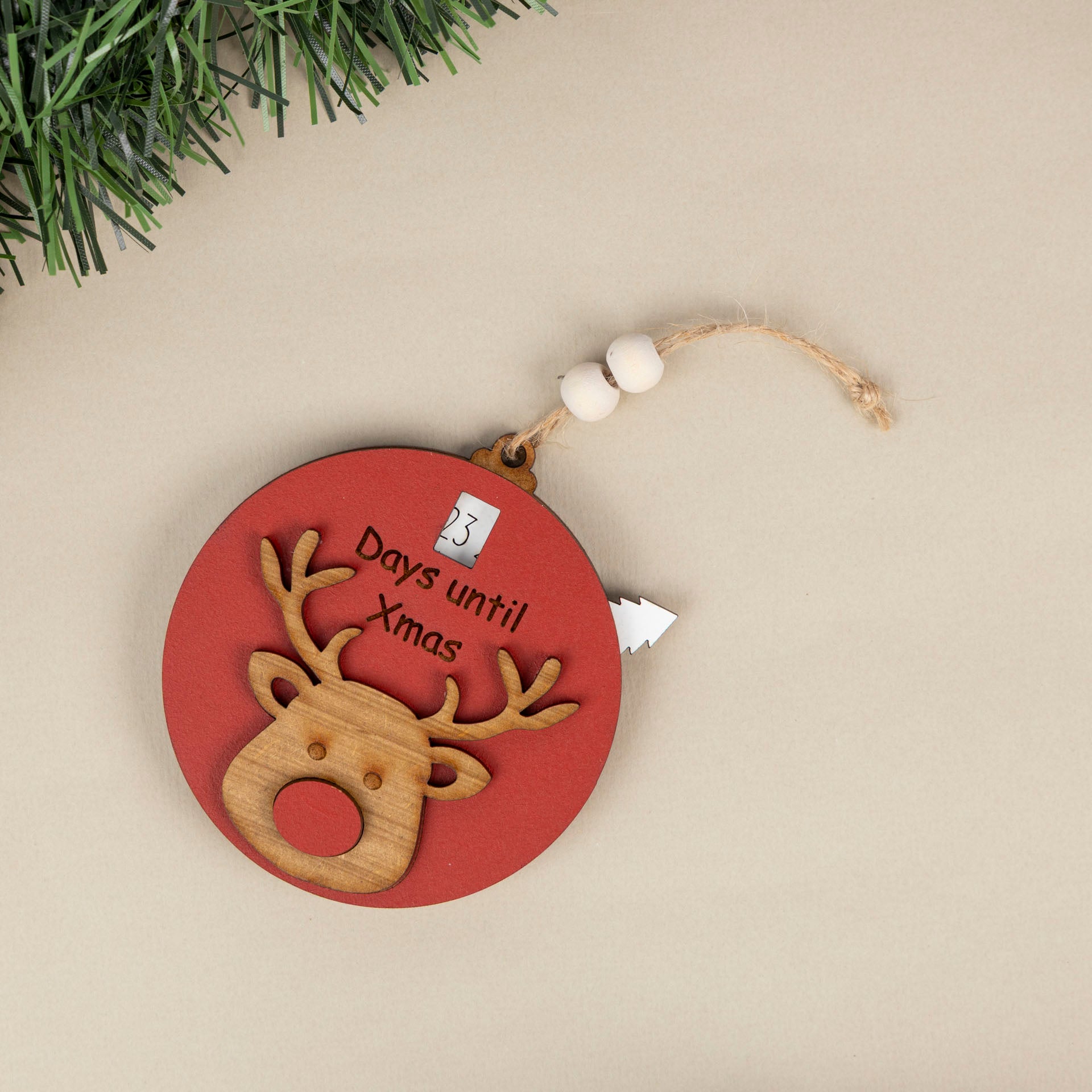 Countdown to Christmas Reindeer Ornament
