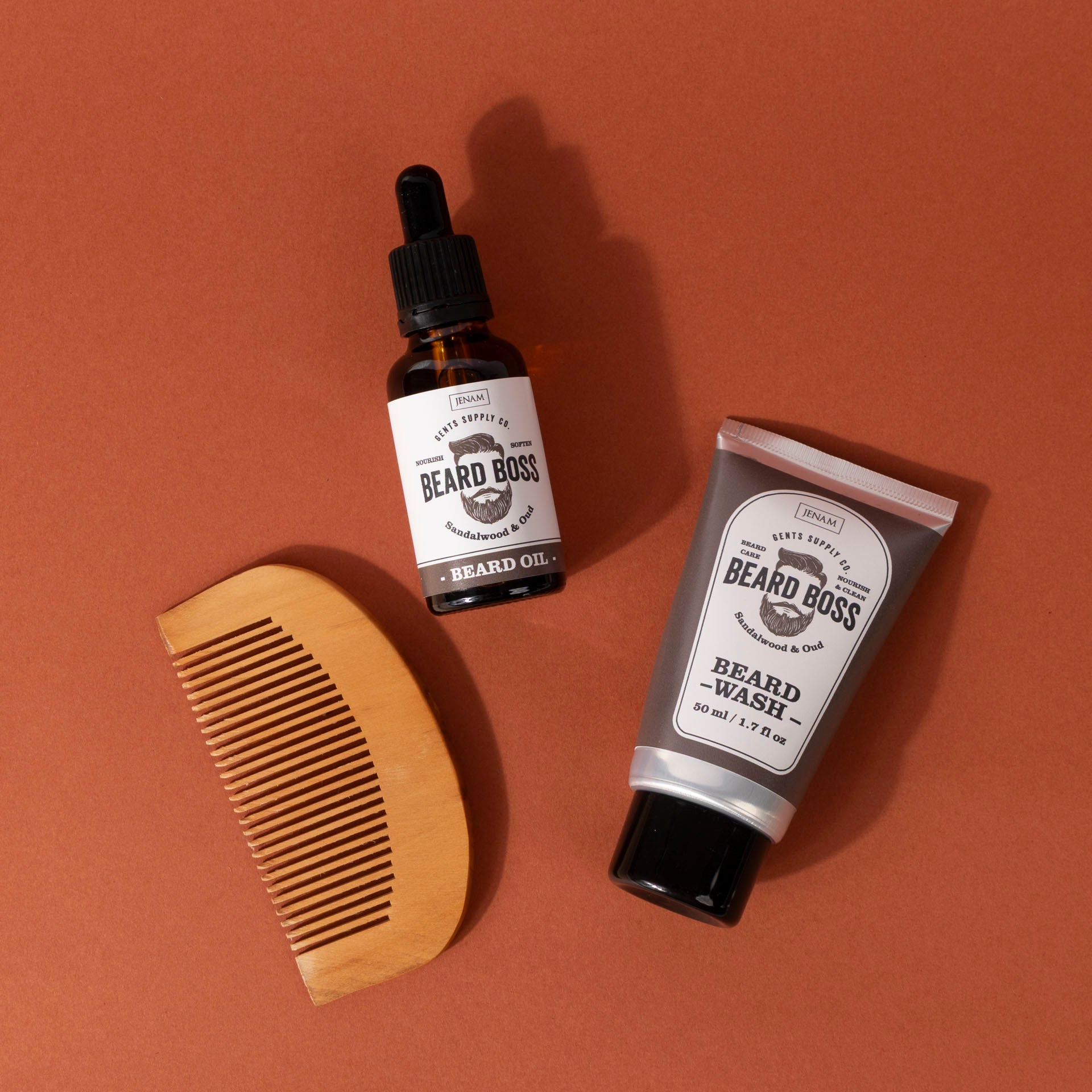 Beard Boss – Grooming Essentials and Wash Bag Gift Set