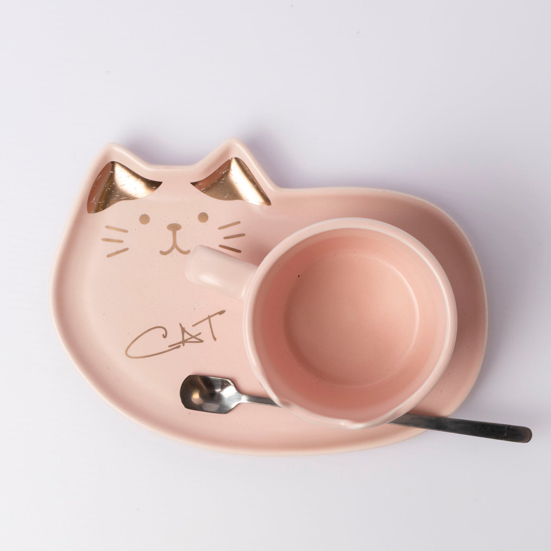 Cat Mug and Snack Tray Set (assorted colours)