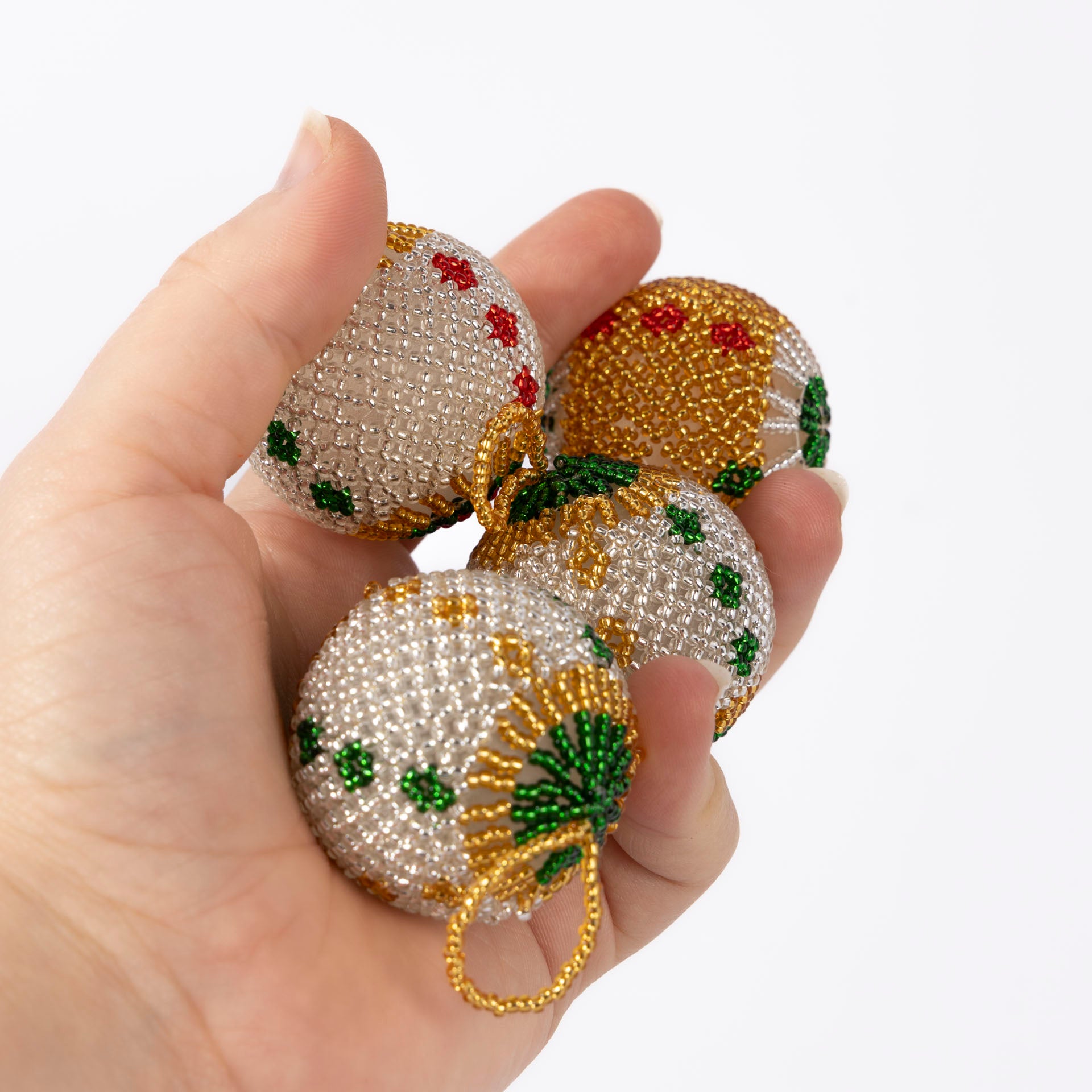 Project Hope Beaded Christmas Baubles (set of 4 – assorted colours)