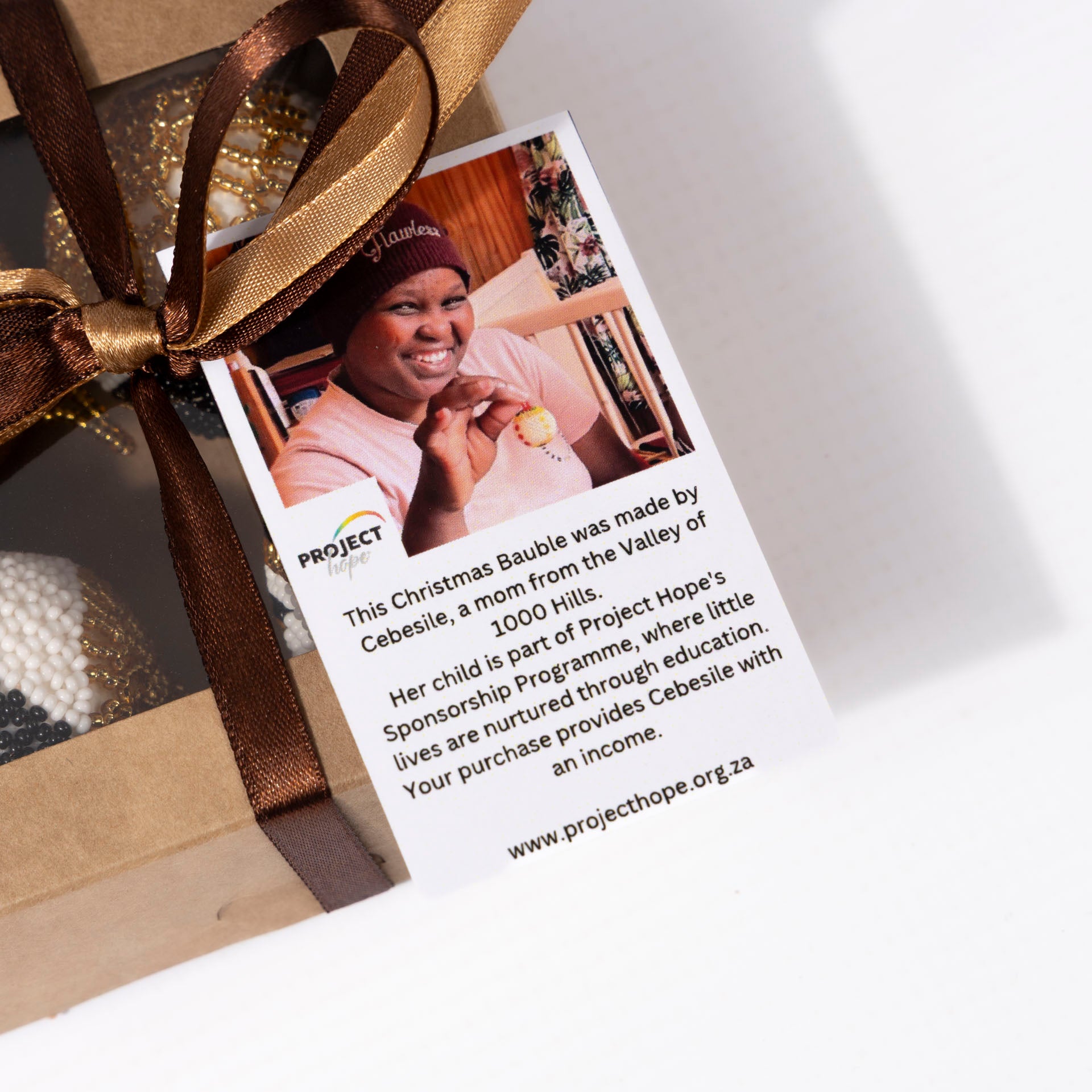 Project Hope Beaded Christmas Baubles (set of 4 – assorted colours)