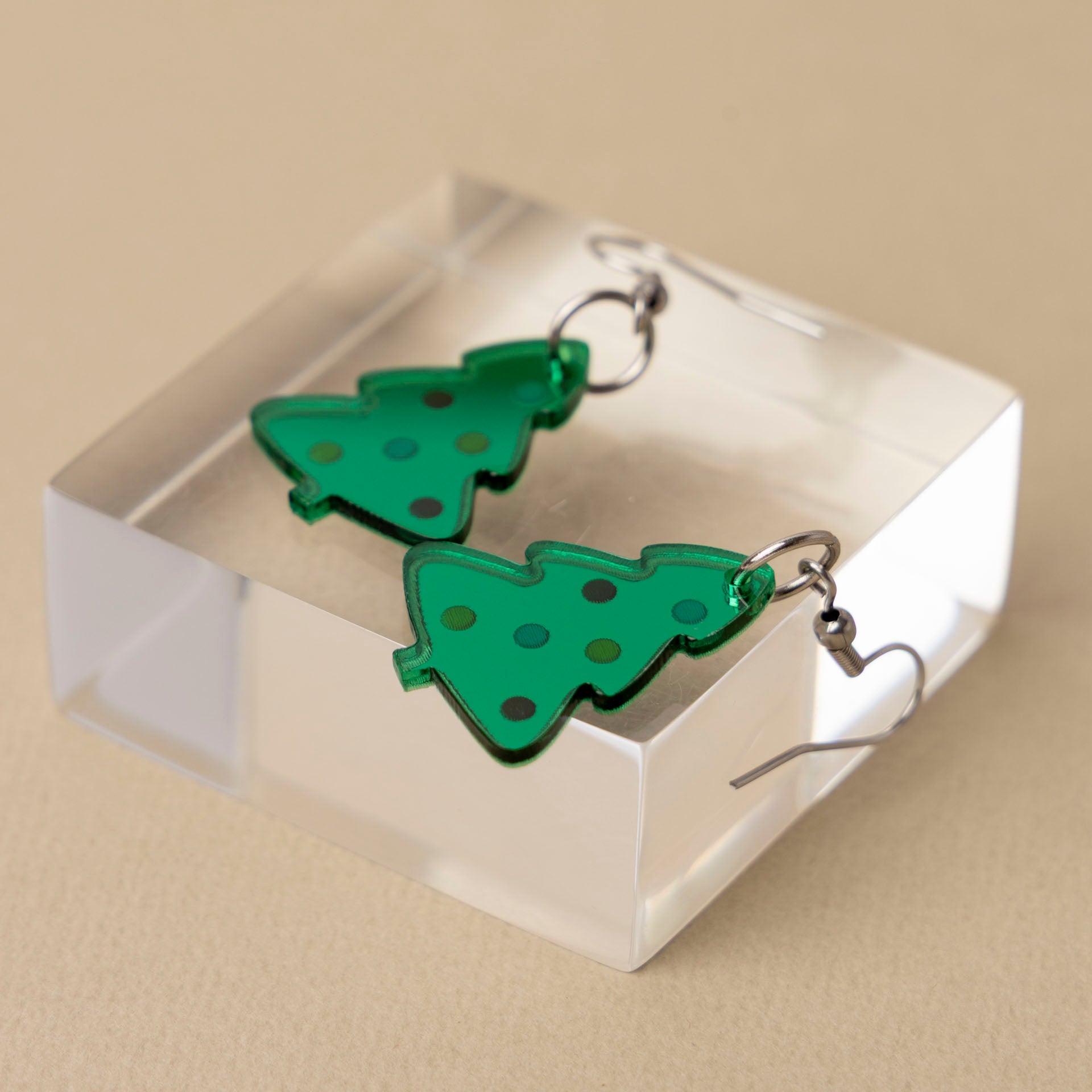Christmas Tree Acrylic Novelty Earrings