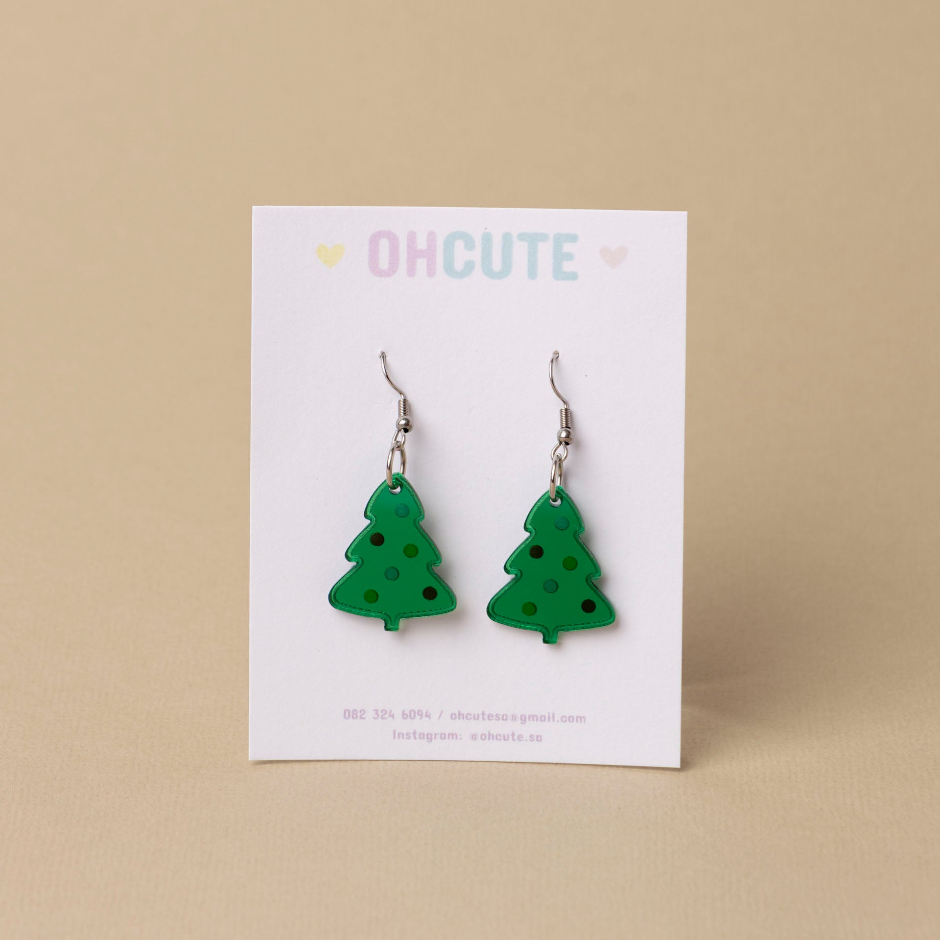 Christmas Tree Acrylic Novelty Earrings