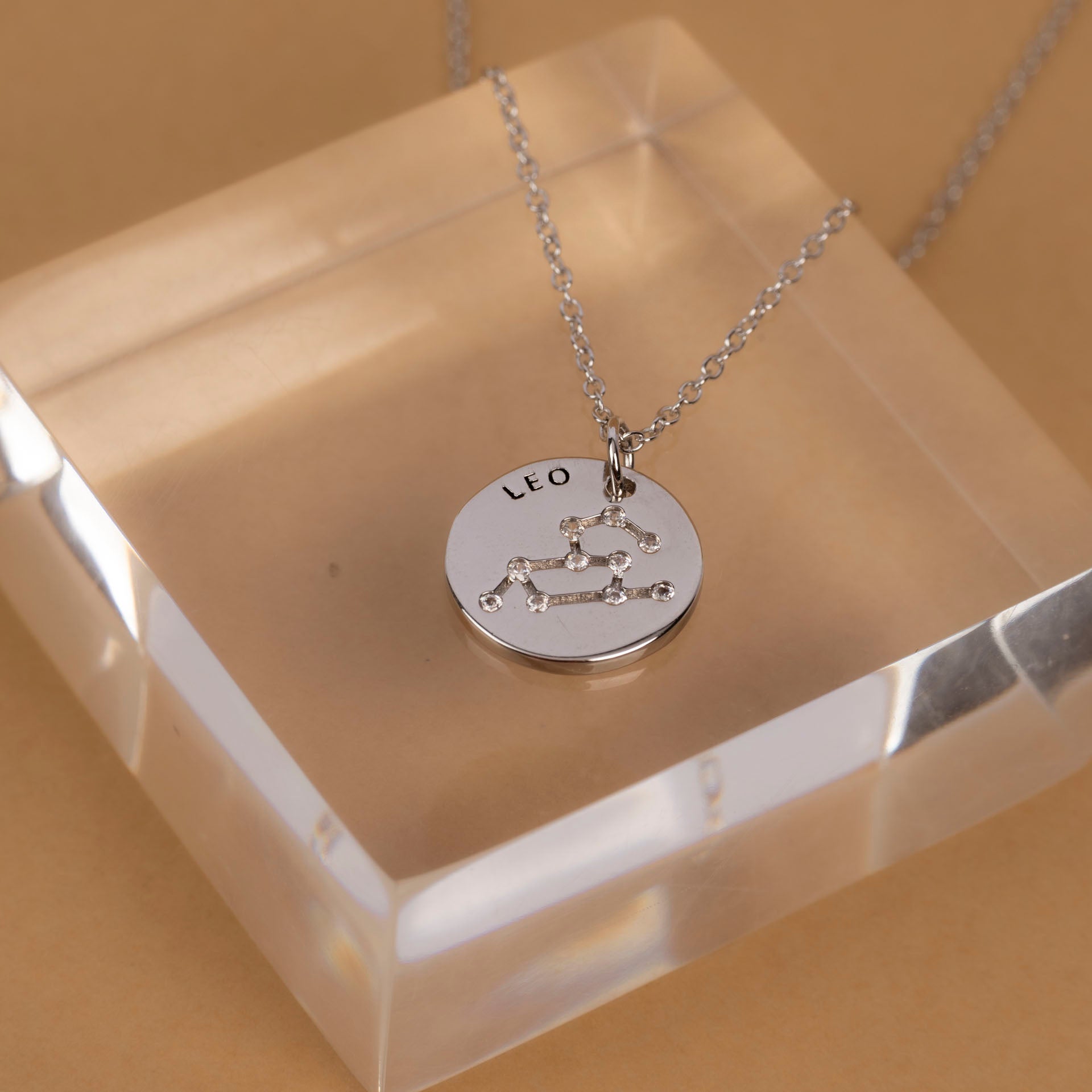 Sterling Silver Star Sign Necklaces (with Zodiac Info Backing Card)