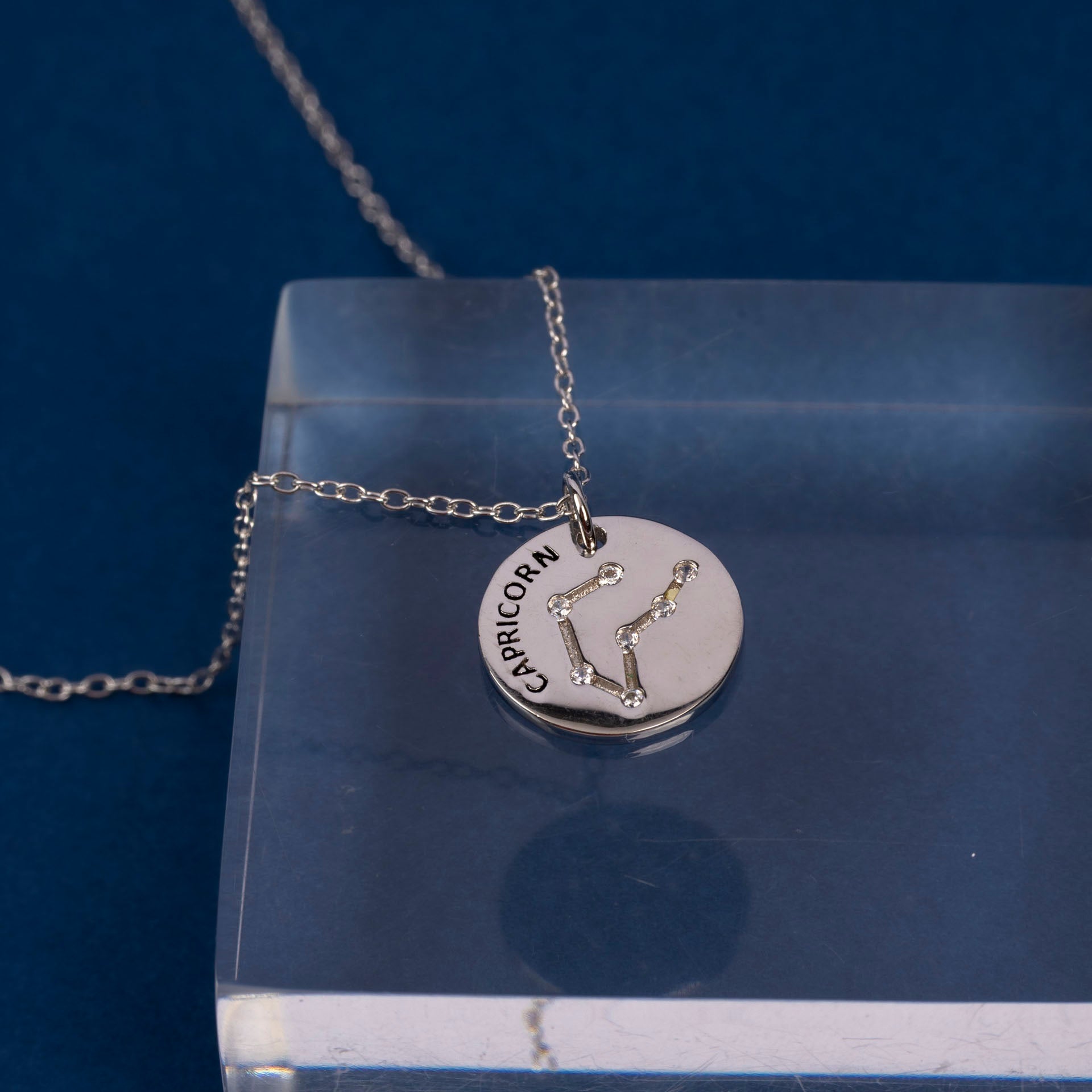 Sterling Silver Star Sign Necklaces (with Zodiac Info Backing Card)