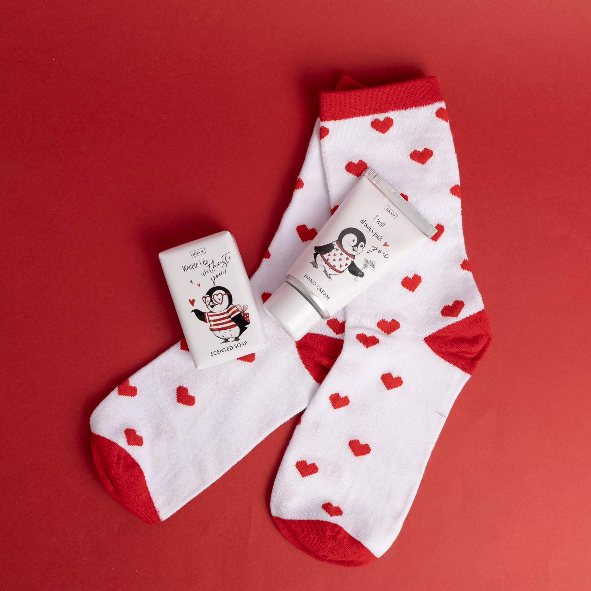 Penguin Passion – "Penguin Hugs!" Hand Cream, Soap and Socks Gift Set