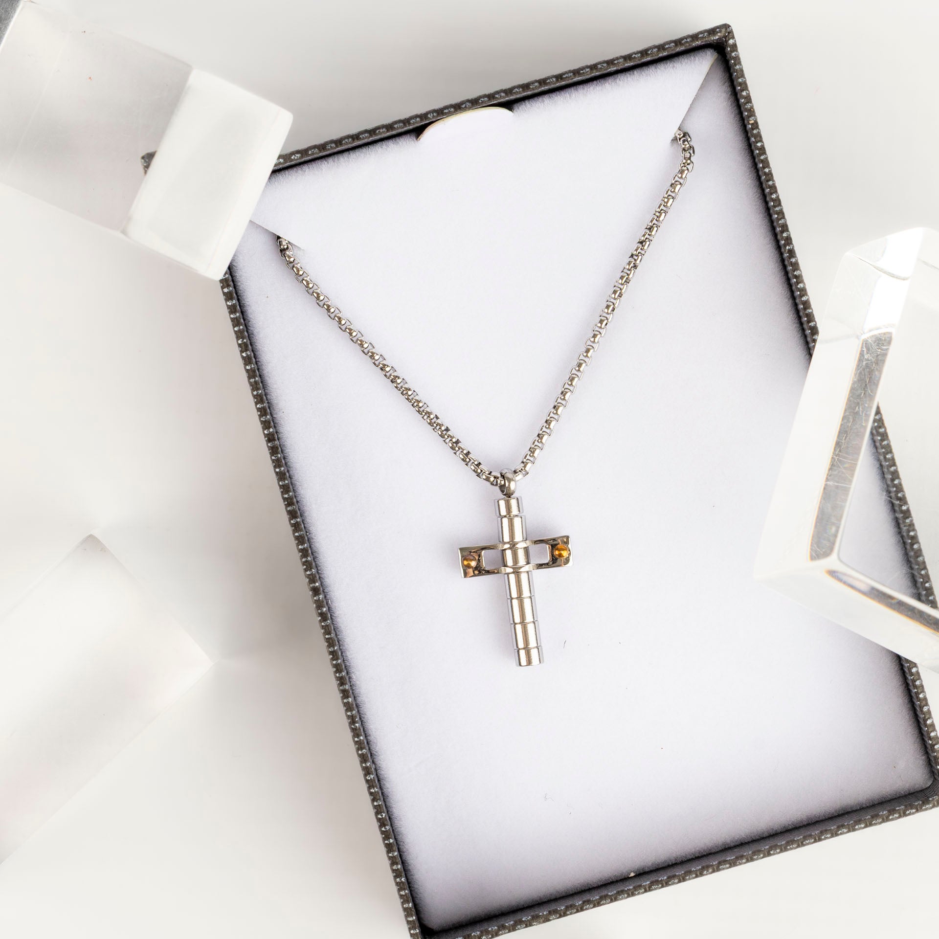 Men's Modern Stainless Steel Cross Necklace
