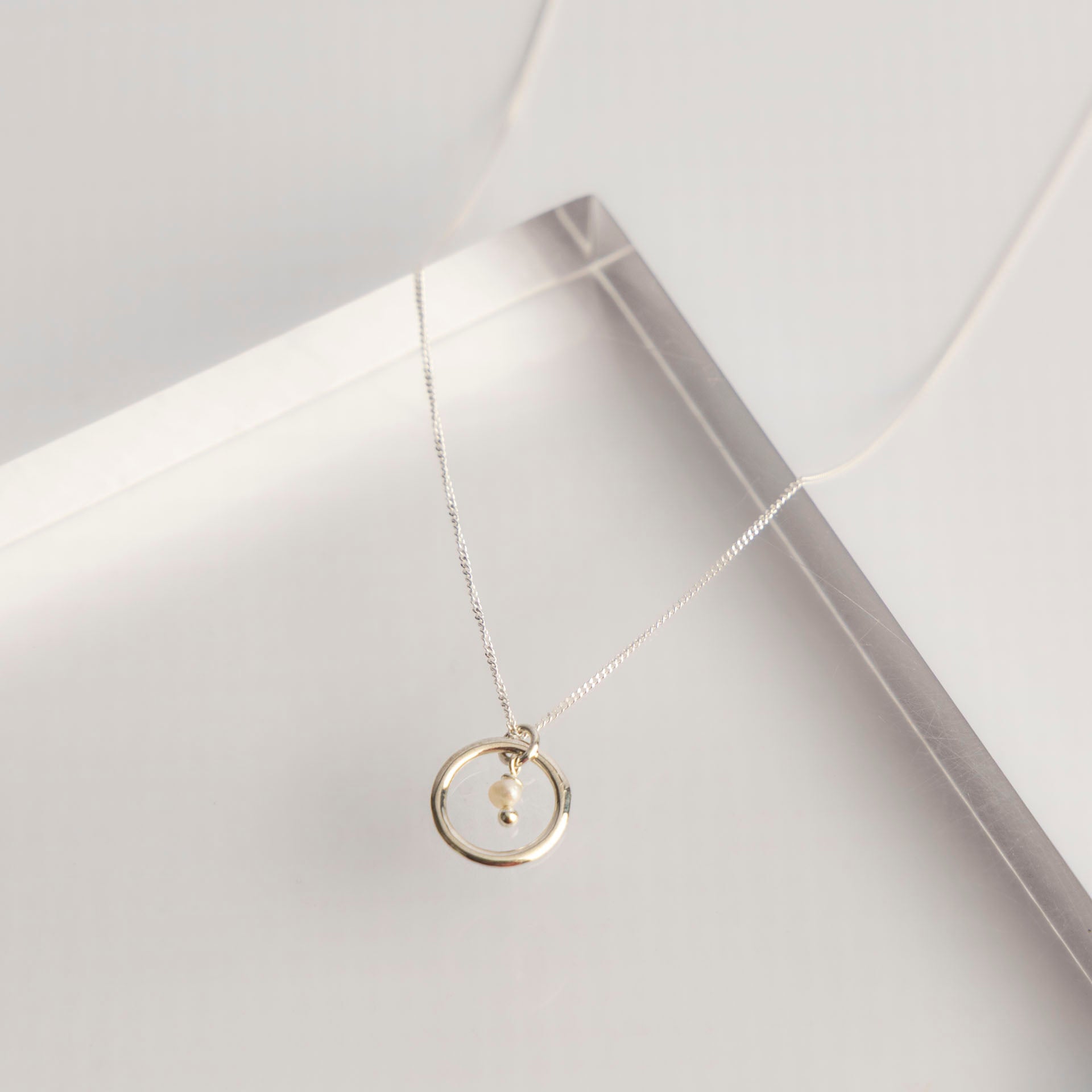 "Good Energy" Miniature Freshwater Pearl Necklace (Sterling Silver or Gold-Dipped)