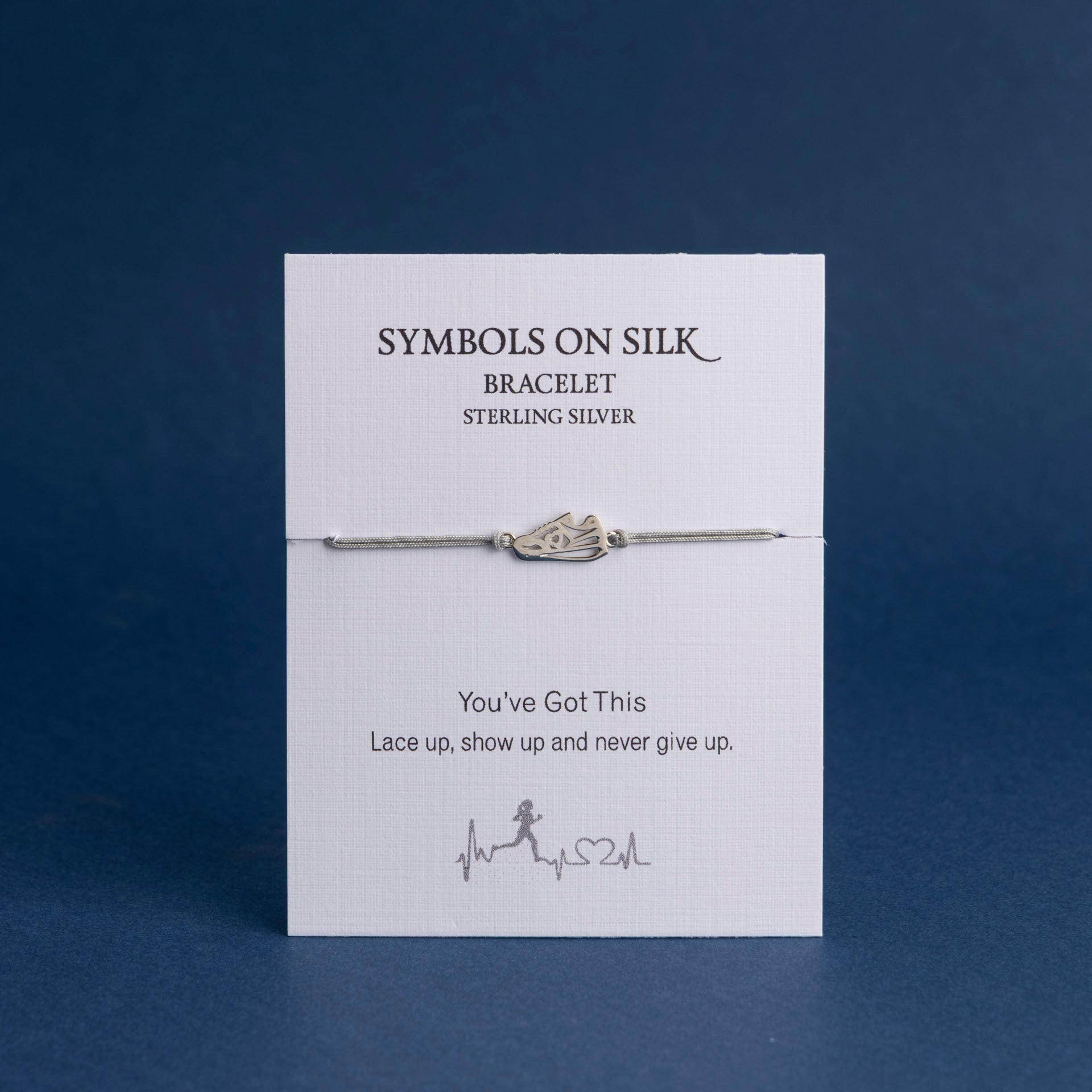 Sterling Silver Sneaker/Running Shoe Silk Bracelet