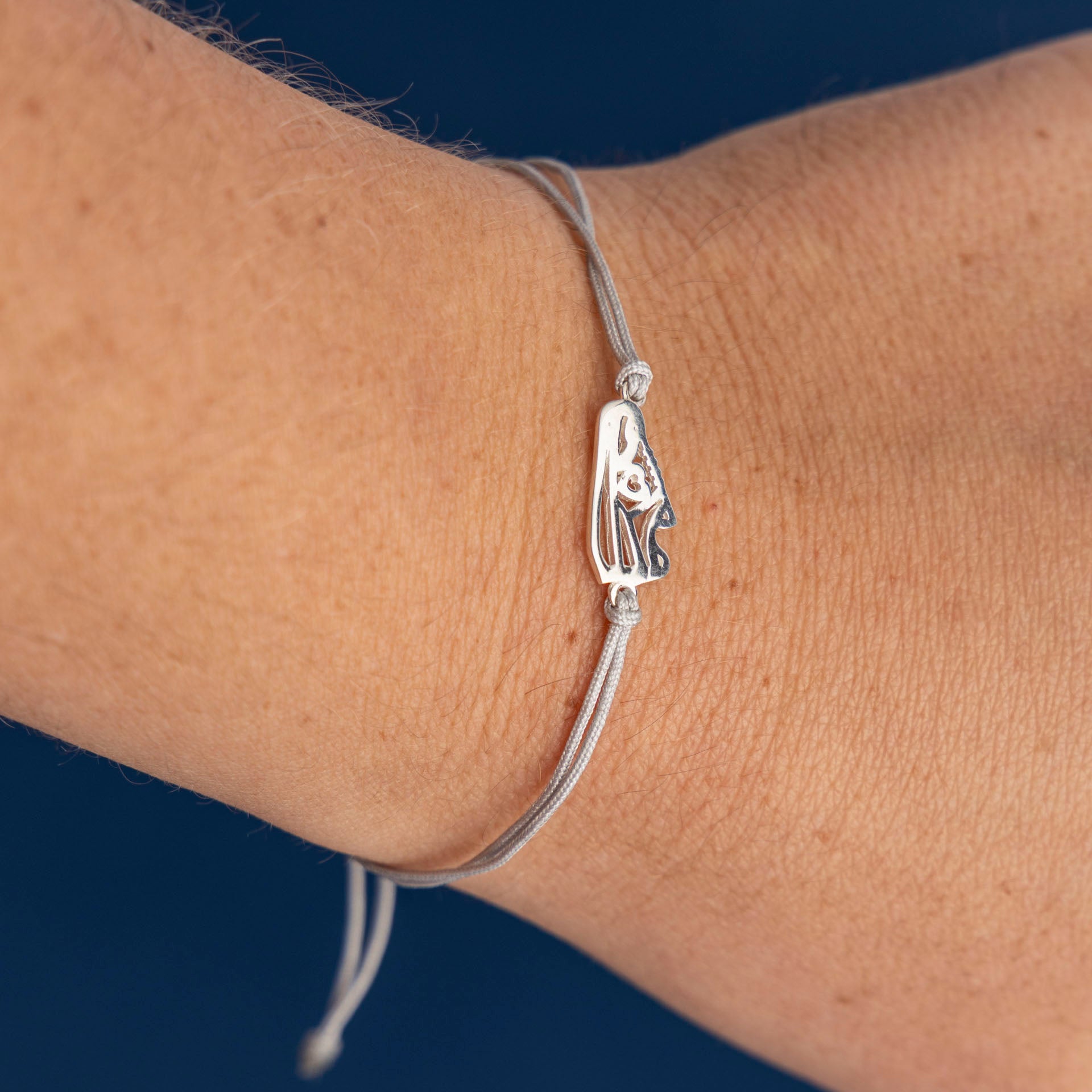 Sterling Silver Sneaker/Running Shoe Silk Bracelet