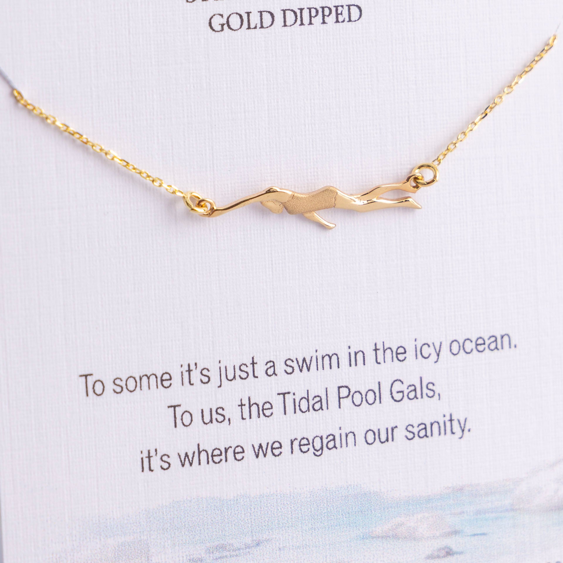 Sterling Silver Tidal Pool Swimmer Necklace (Sterling Silver or Gold-Dipped)