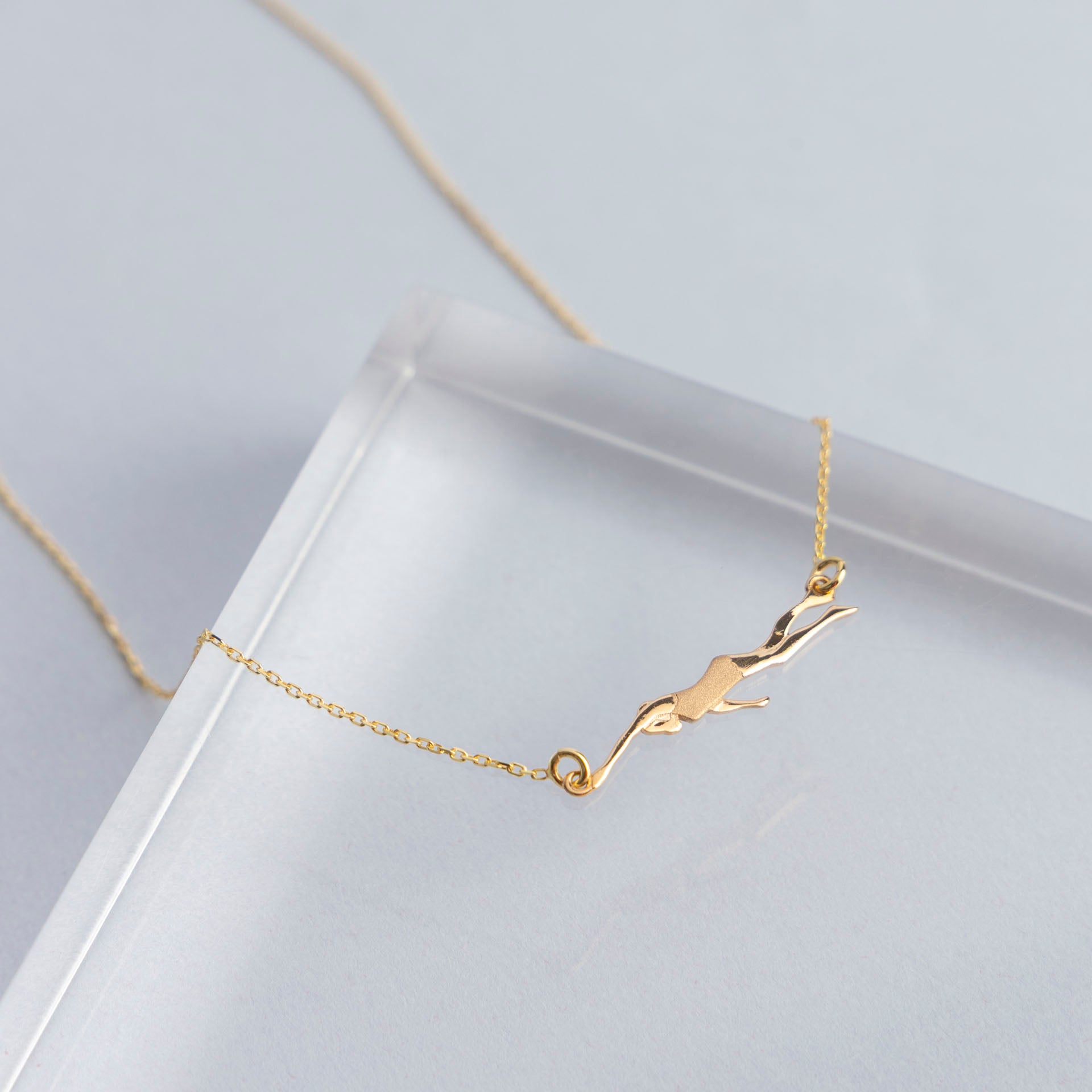 Sterling Silver Tidal Pool Swimmer Necklace (Sterling Silver or Gold-Dipped)