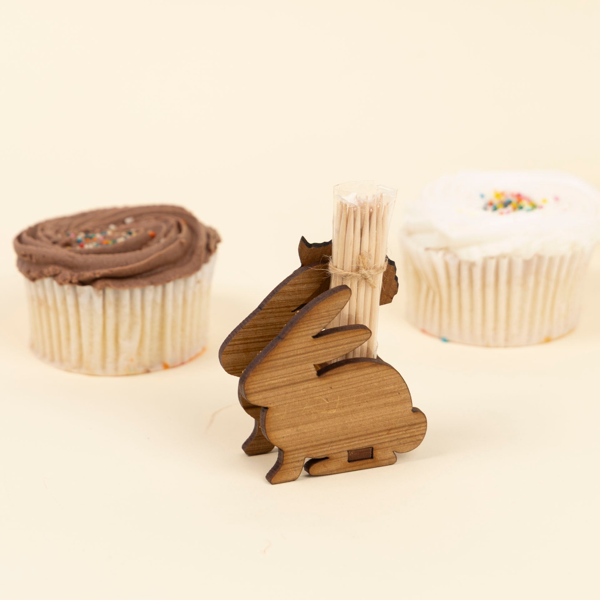 Wooden Bunny Toothpick Holder