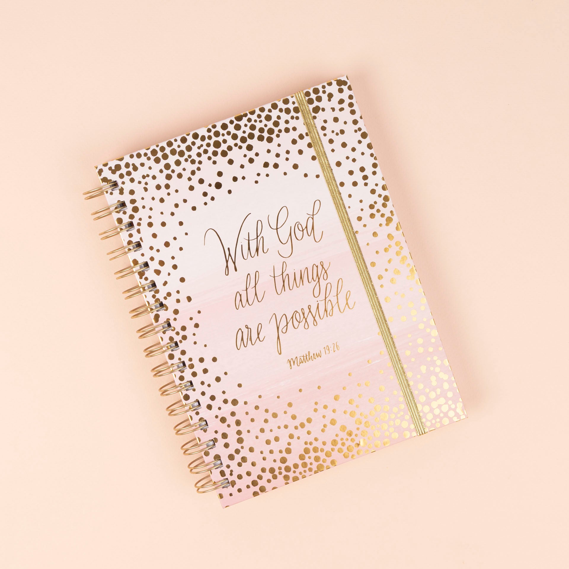 "With God, All Things Are Possible" A5 Spiral-Bound Notebook