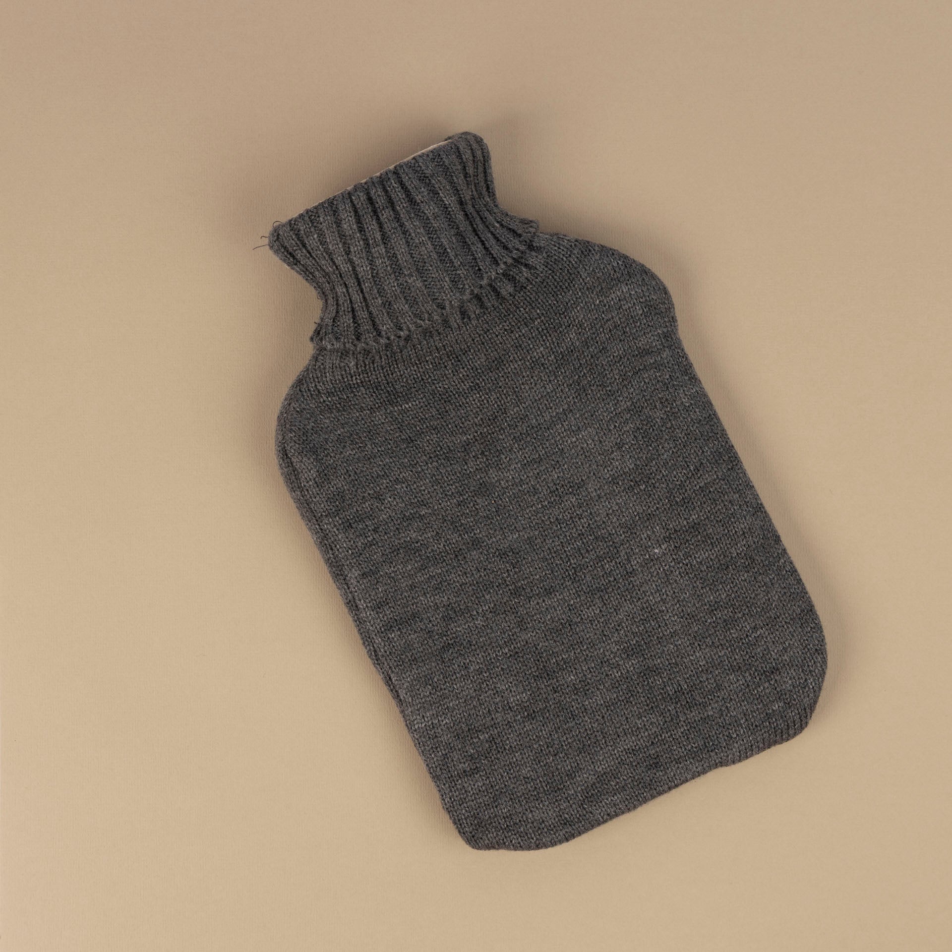 Hot Water Bottle with Grey Cable Knit Cover