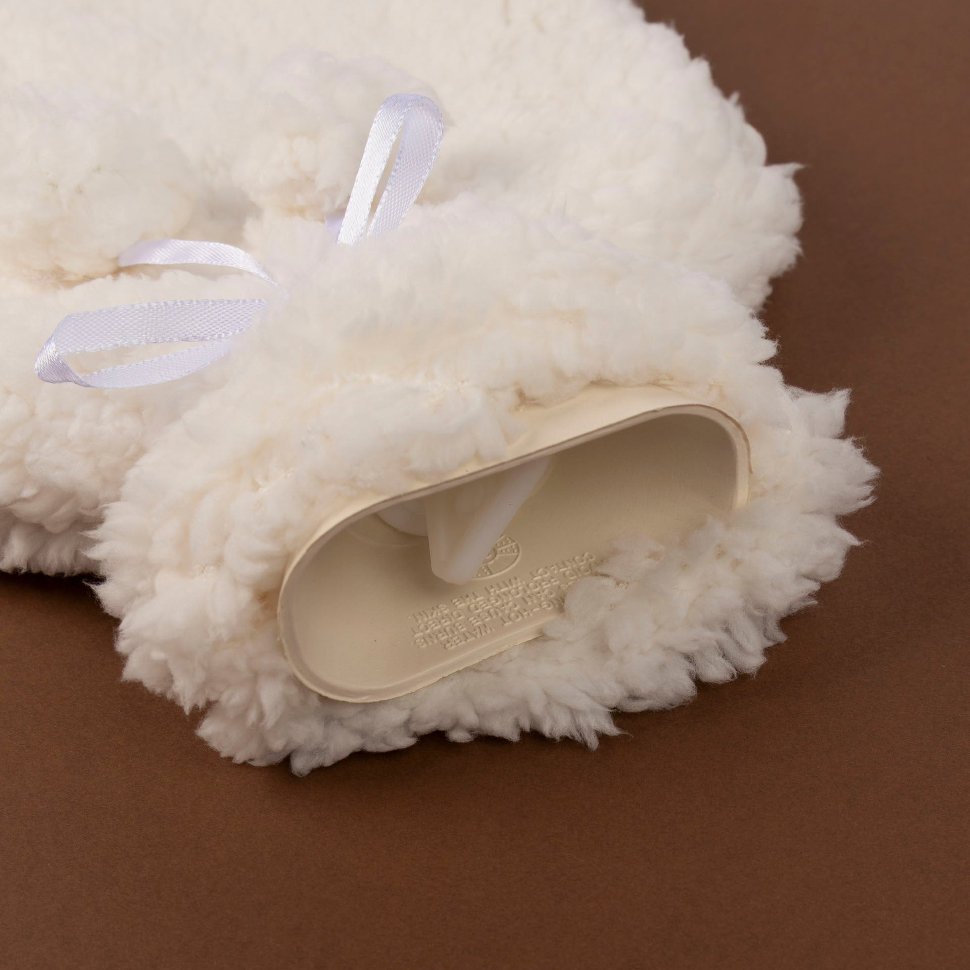 Hot Water Bottle with Fluffy Cover (Cream or Pink)