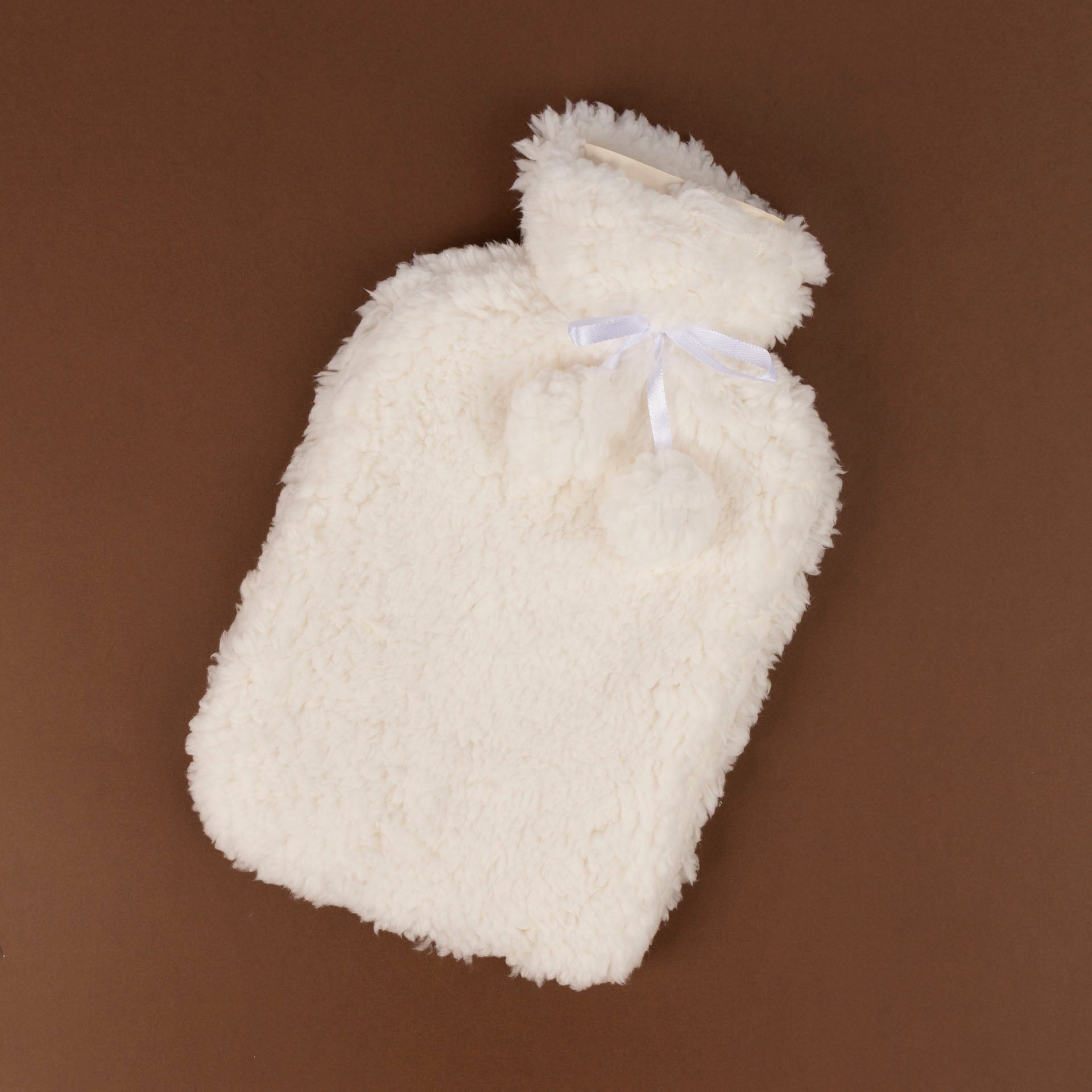 Hot Water Bottle with Fluffy Cover (Cream or Pink)