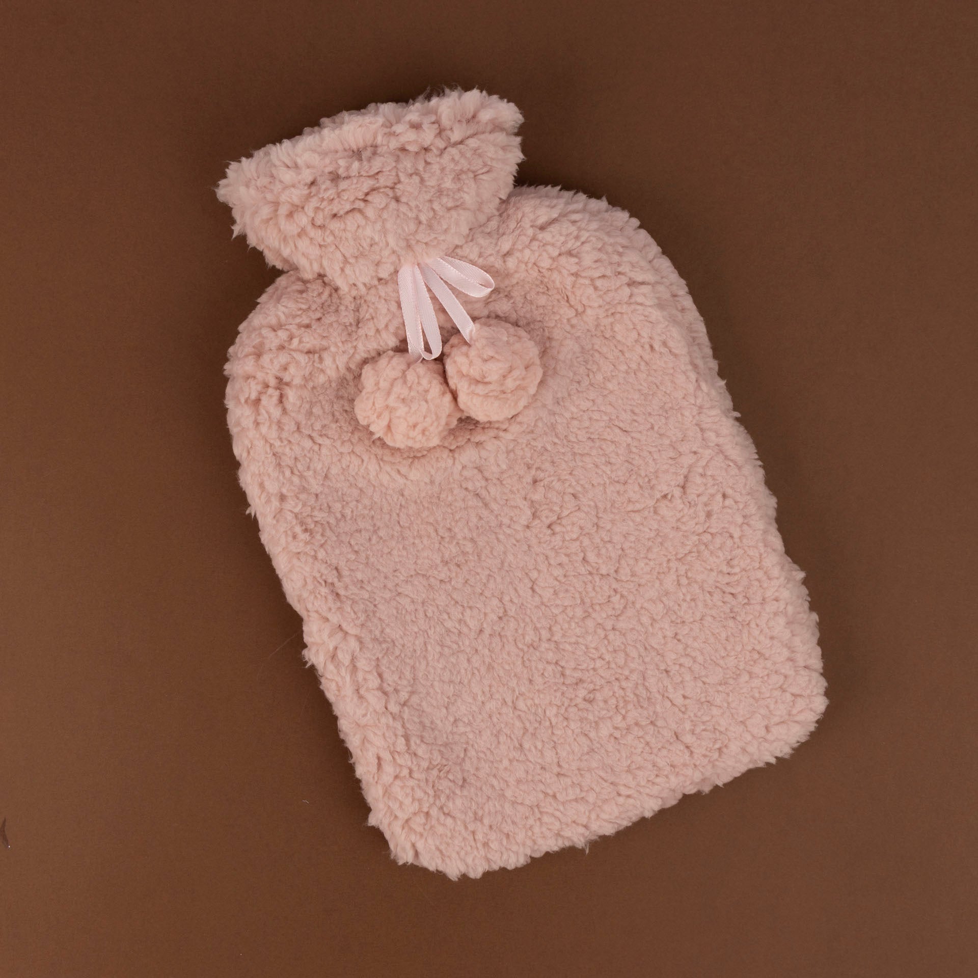 Hot Water Bottle with Fluffy Cover (Cream or Pink)