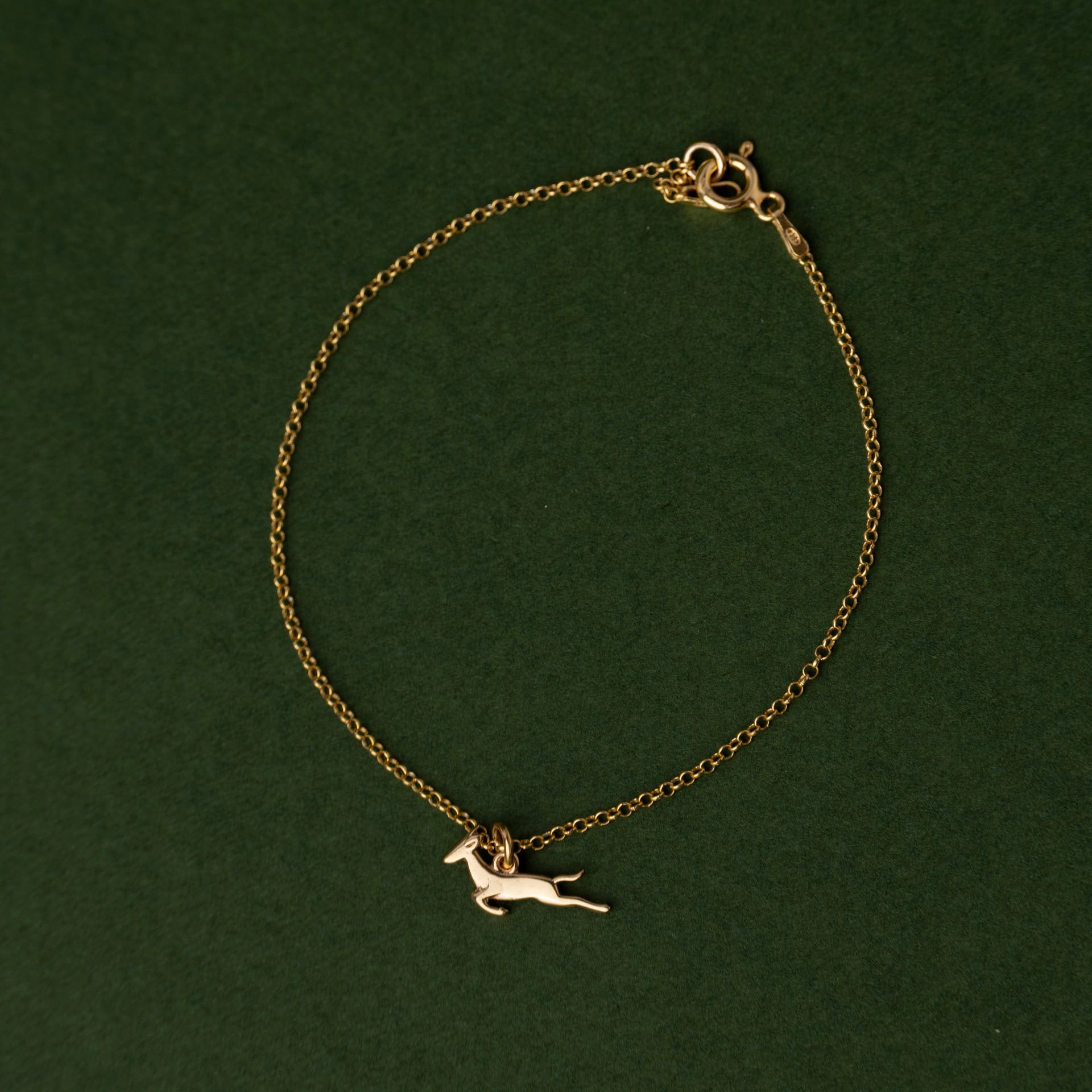 "I Love South Africa" Dainty Springbok Charm Bracelet (Sterling Silver or Gold-Plated)