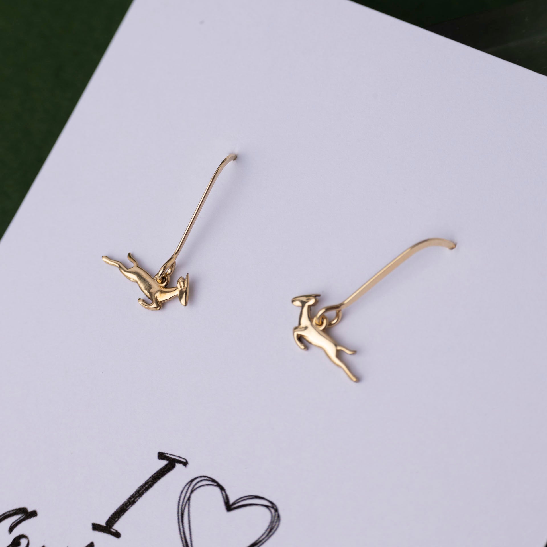 "I Love South Africa" Springbok Dangle Earrings (Sterling Silver or Gold-Plated)