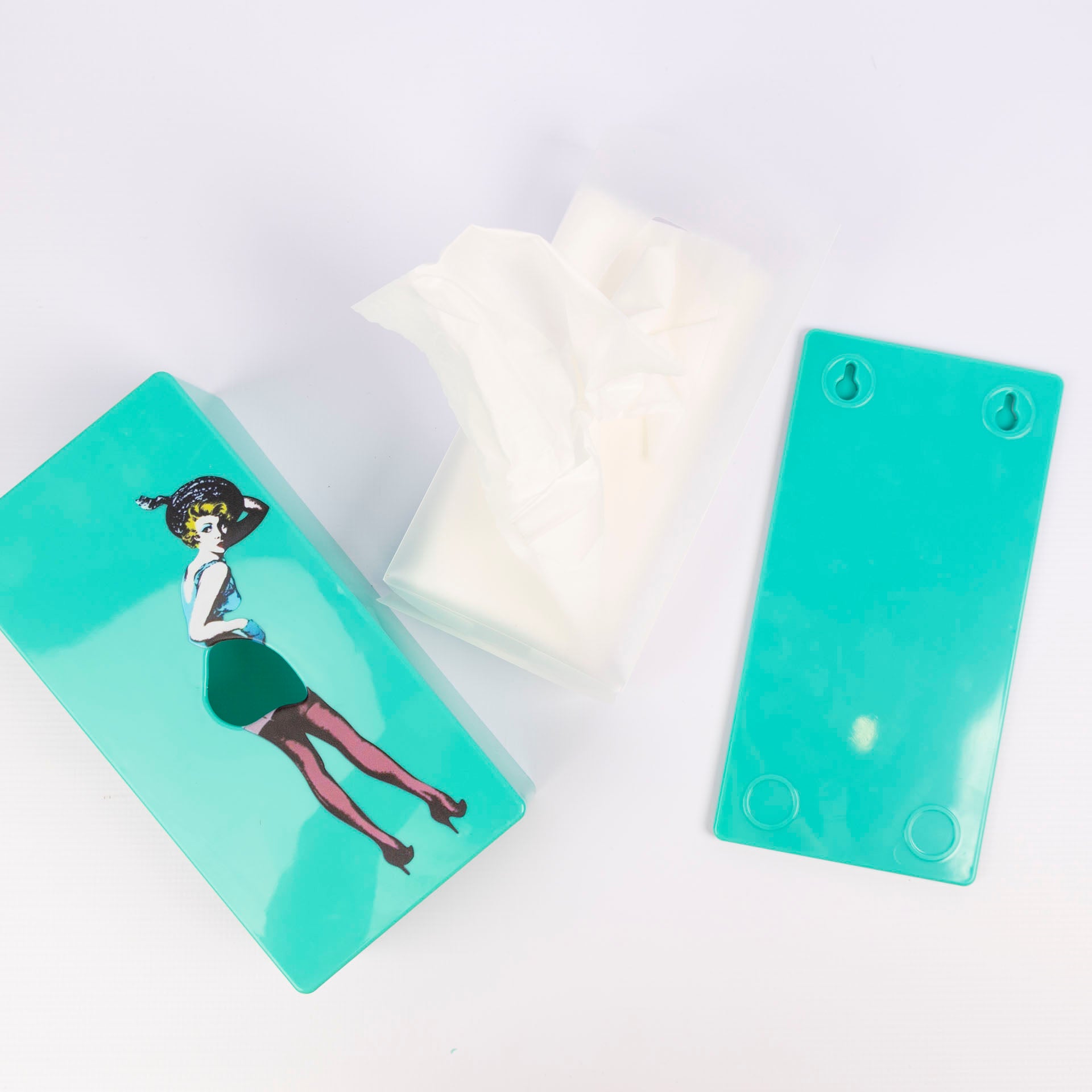 Retro Pin-Up "Flying Skirt" Tissue Boxes (assorted designs)