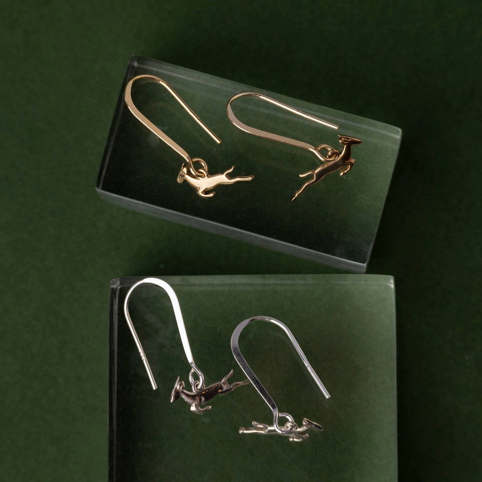 "I Love South Africa" Springbok Dangle Earrings (Sterling Silver or Gold-Plated)