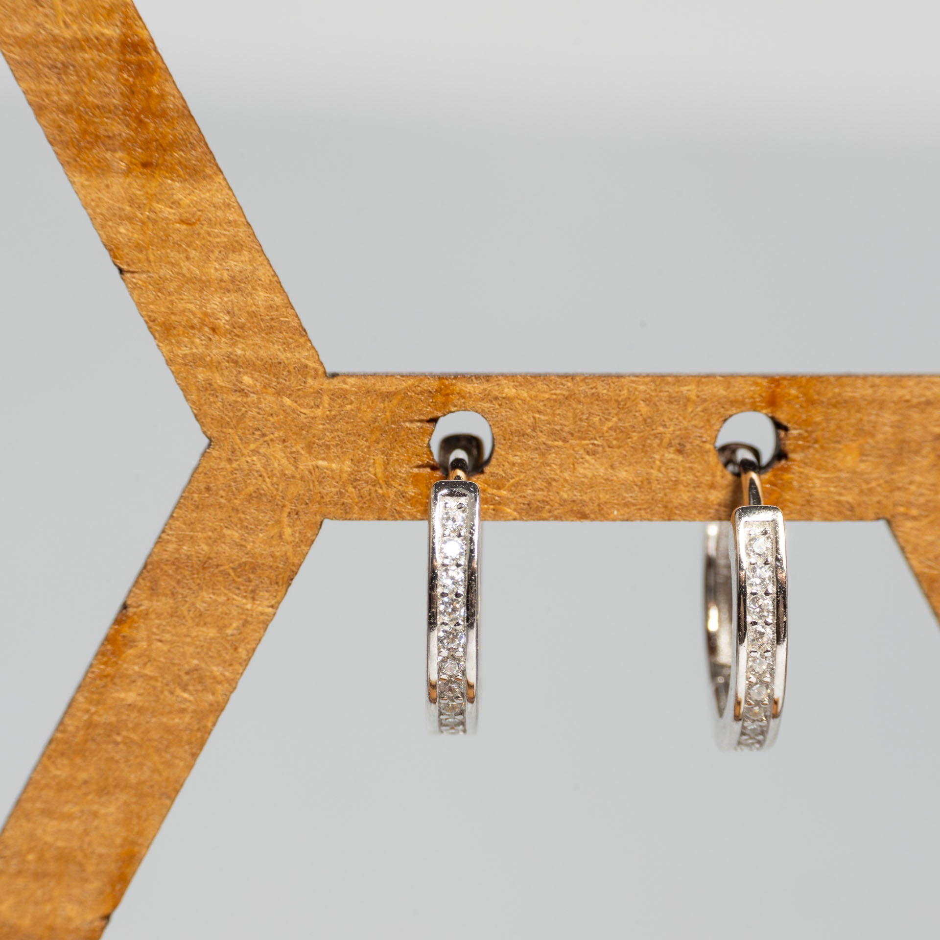 Sterling Silver Diamanté Huggie Earrings