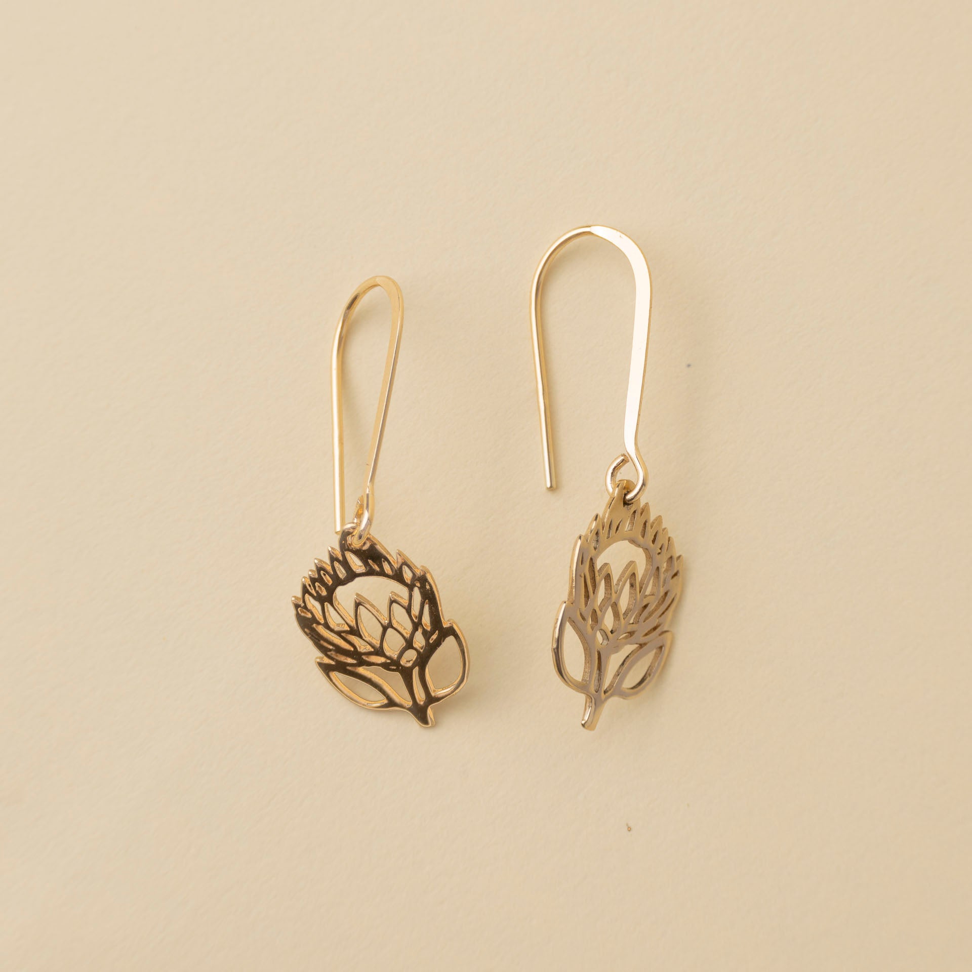 Open Protea Dangle Earrings (Sterling Silver or Gold-Plated)