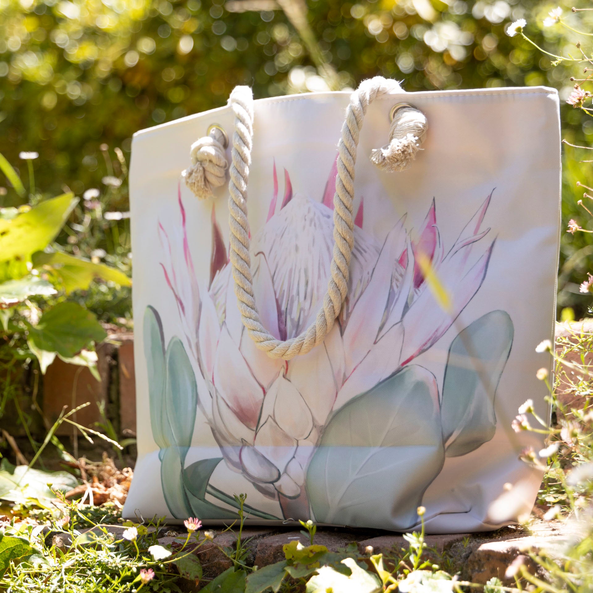 Protea Tote Bag with Rope Handles