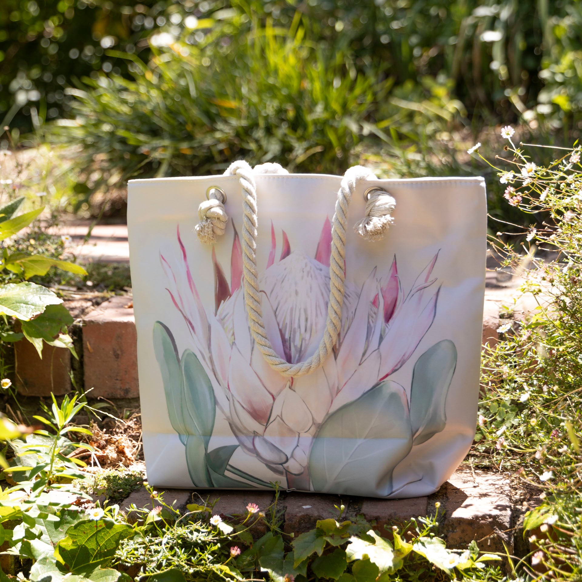 Protea Tote Bag with Rope Handles