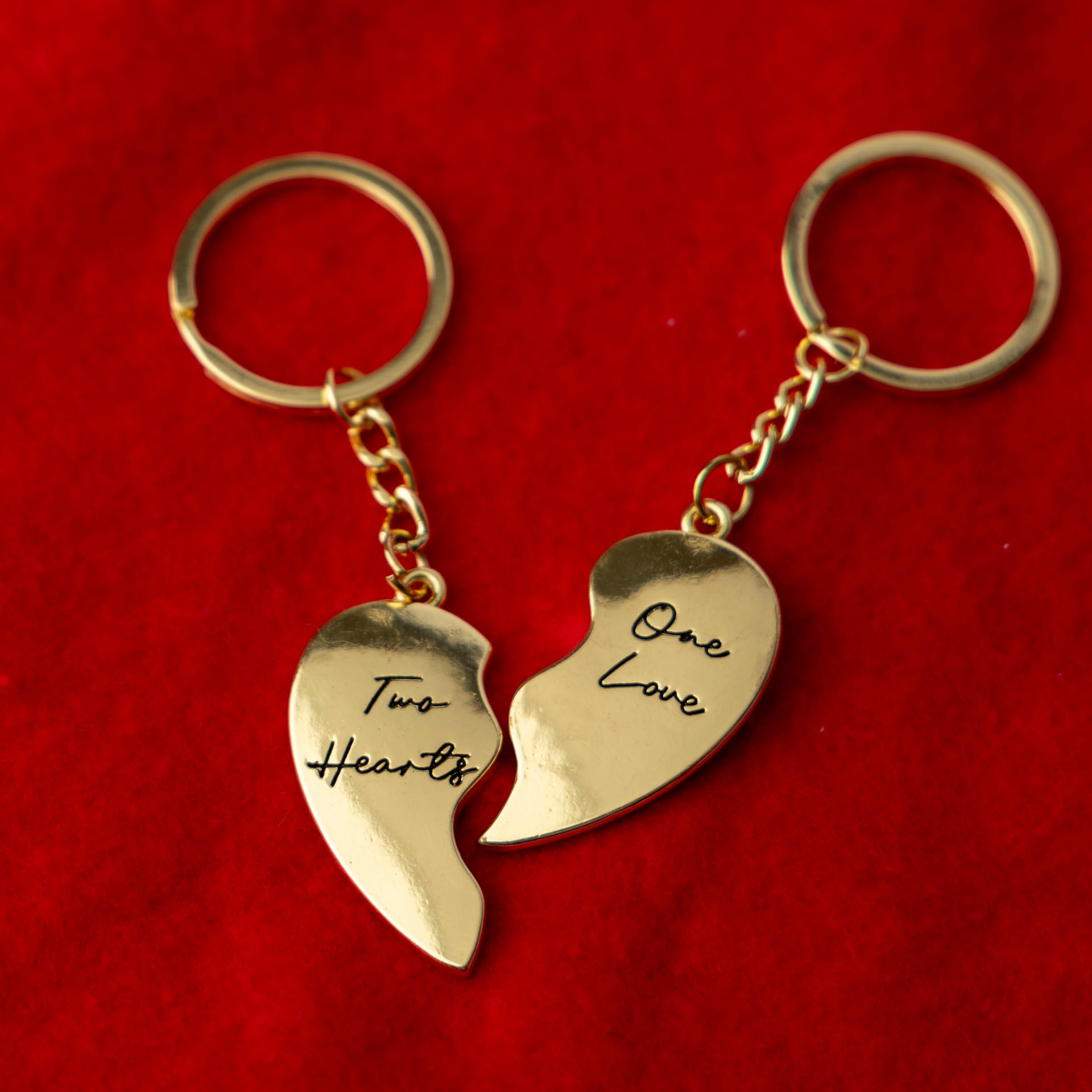 "Two Hearts" Twin Keyring Set