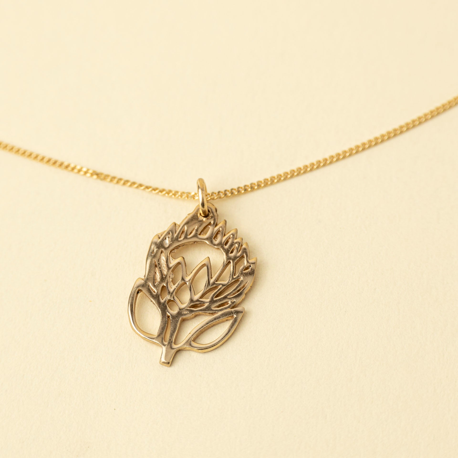 Open Protea Necklace (Sterling Silver or Gold-Plated)