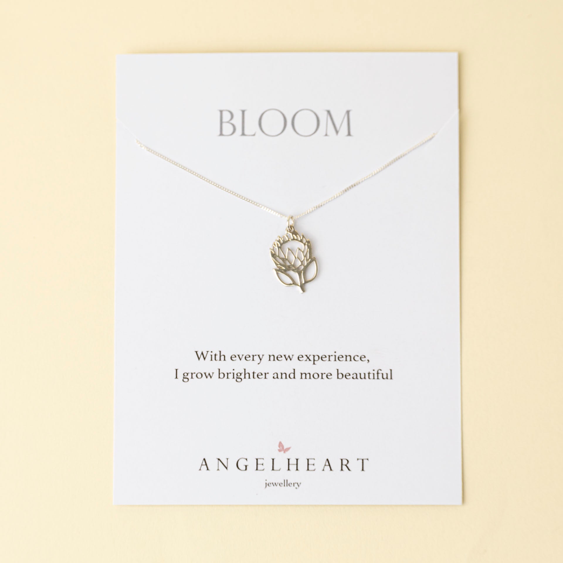 Open Protea Necklace (Sterling Silver or Gold-Plated)