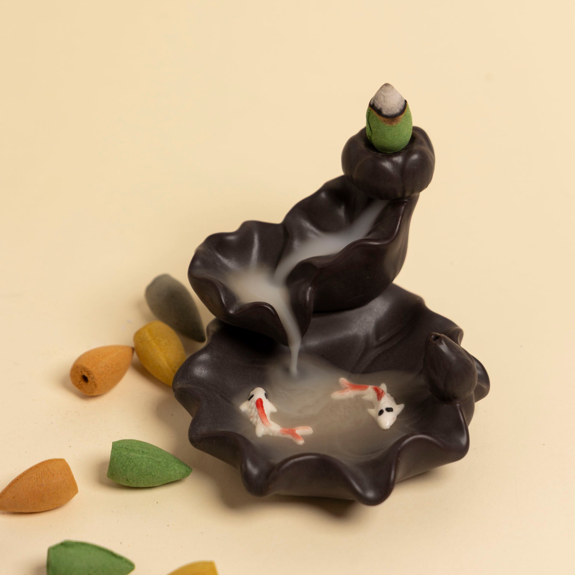 Lotus Koi Pond Backflow Incense Burner