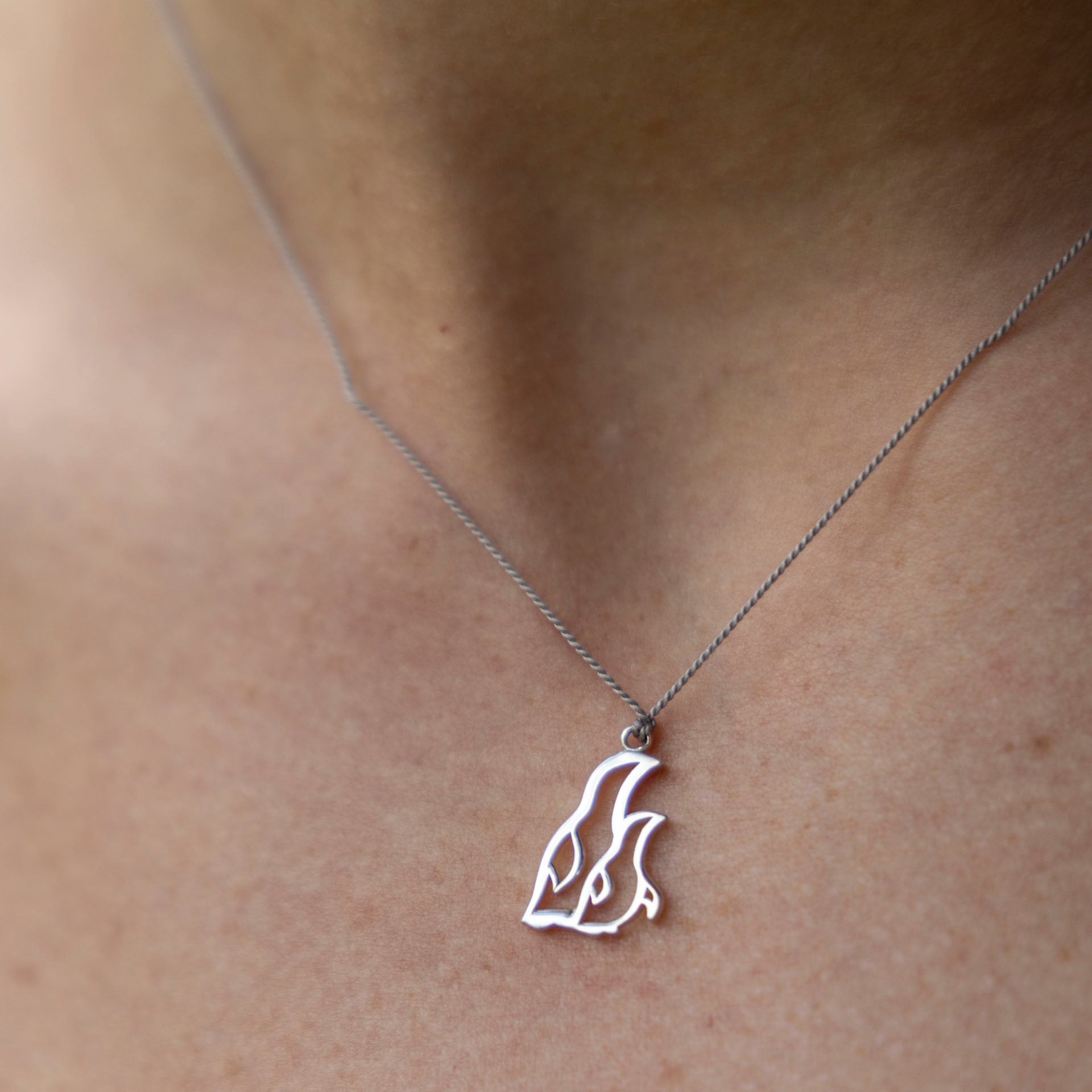 Sterling Silver Mom & Baby Penguin Necklace (on Silk or Chain)