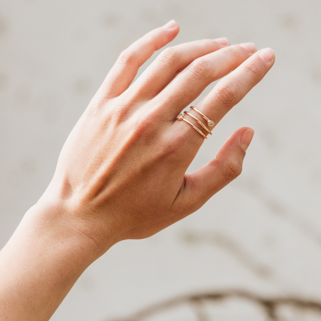 Sterling Silver / Rose Gold Twirl Adjustable Ring