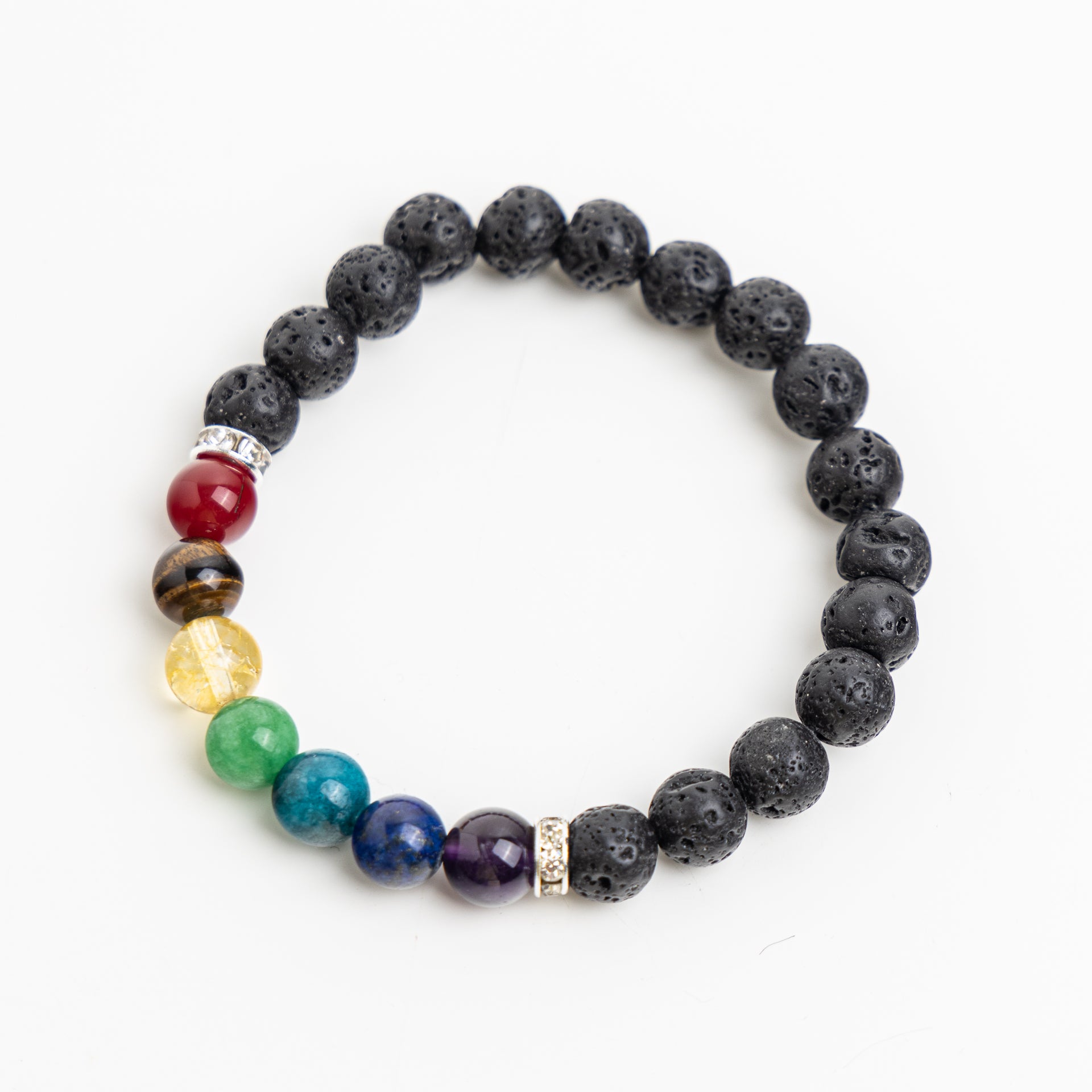 Black Tourmaline with 7 Chakra Bracelet