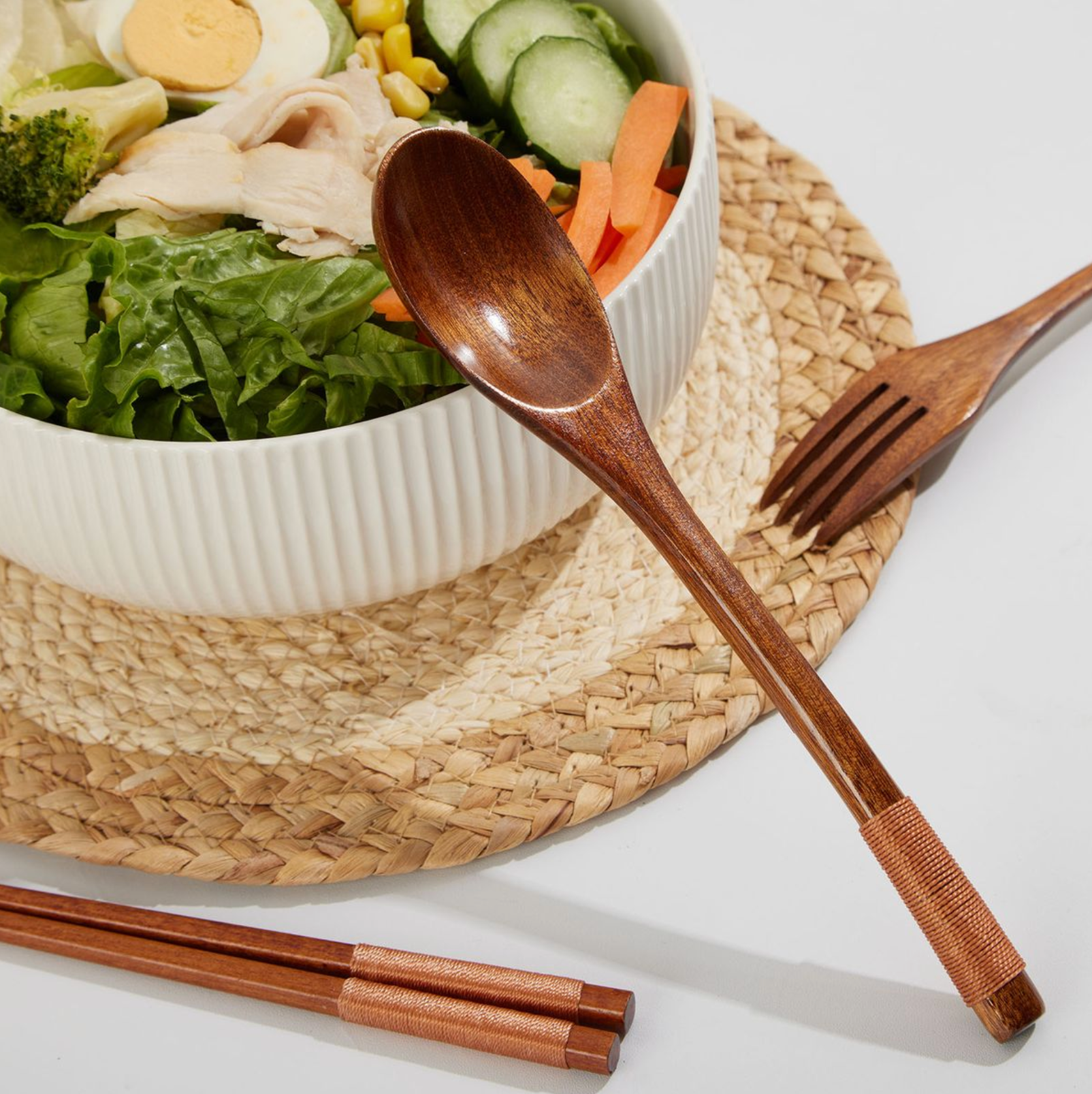 Natural Wood Travel Cutlery Set (4 sets / 16pc)