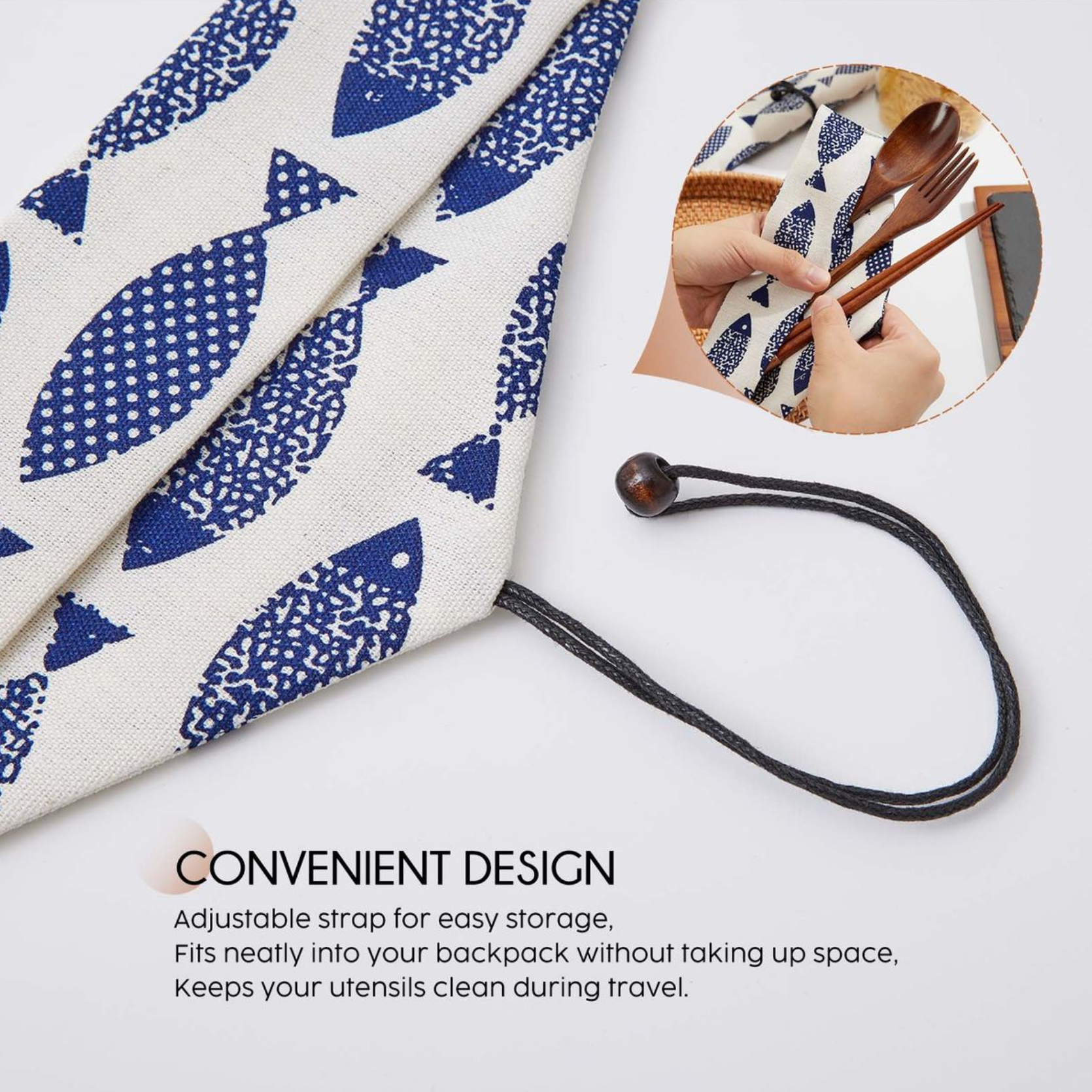 Natural Wood Travel Cutlery Set (4 sets / 16pc)