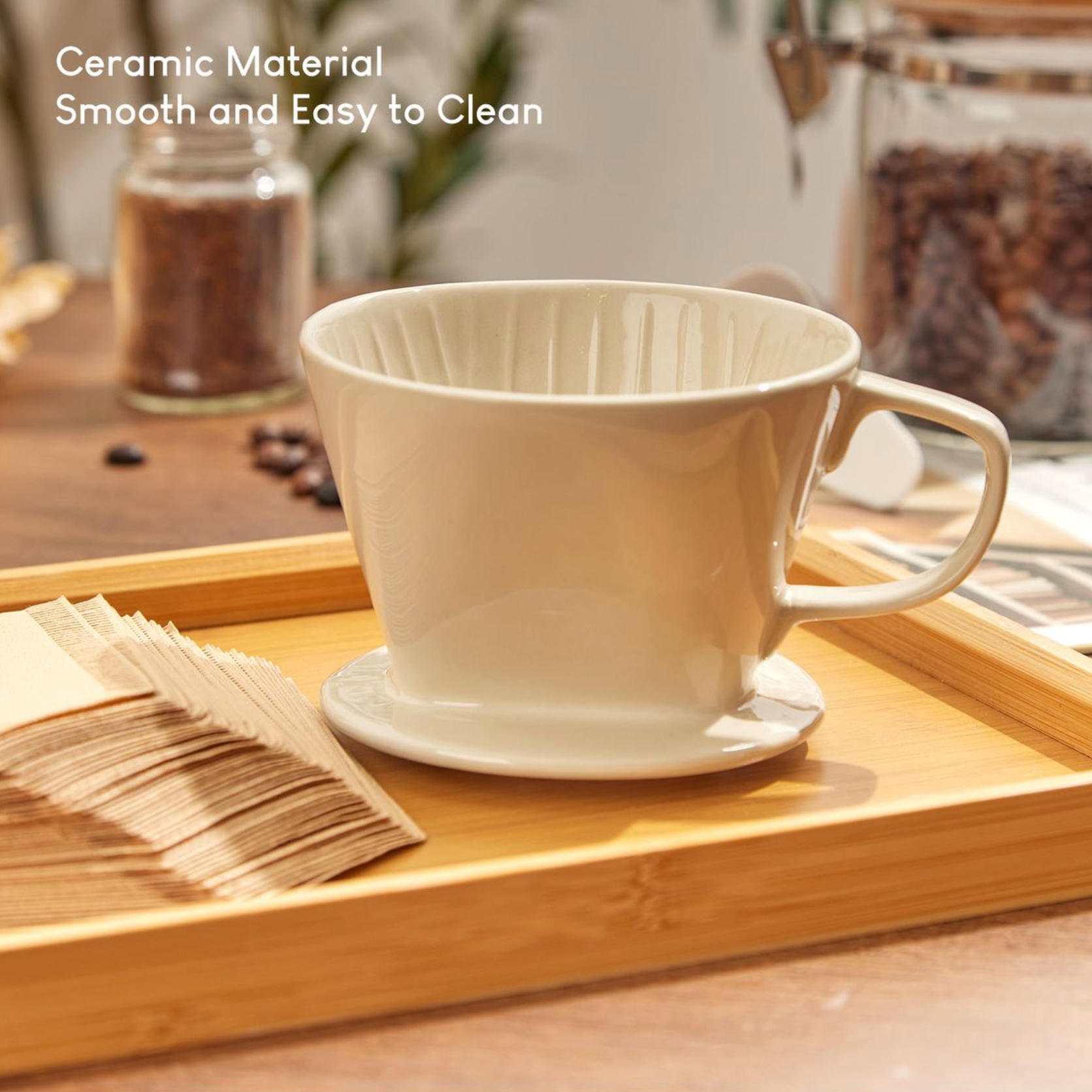 Ceramic Pour-Over Coffee Maker Set with Porcelain Dripper