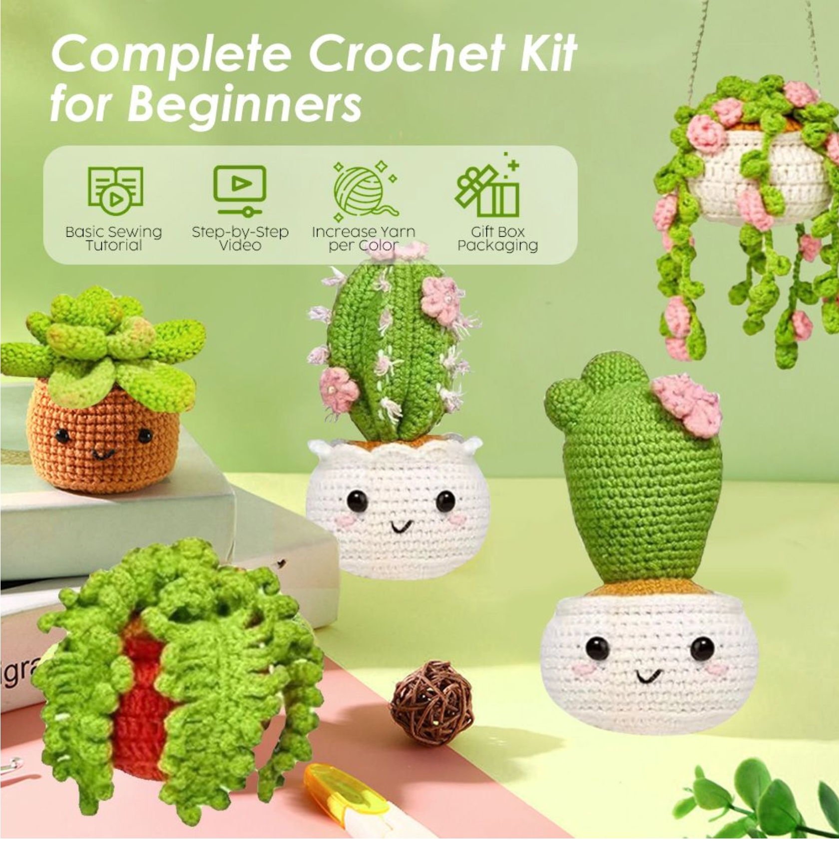 Make Your Own Plant Family Crochet Kit for Beginners