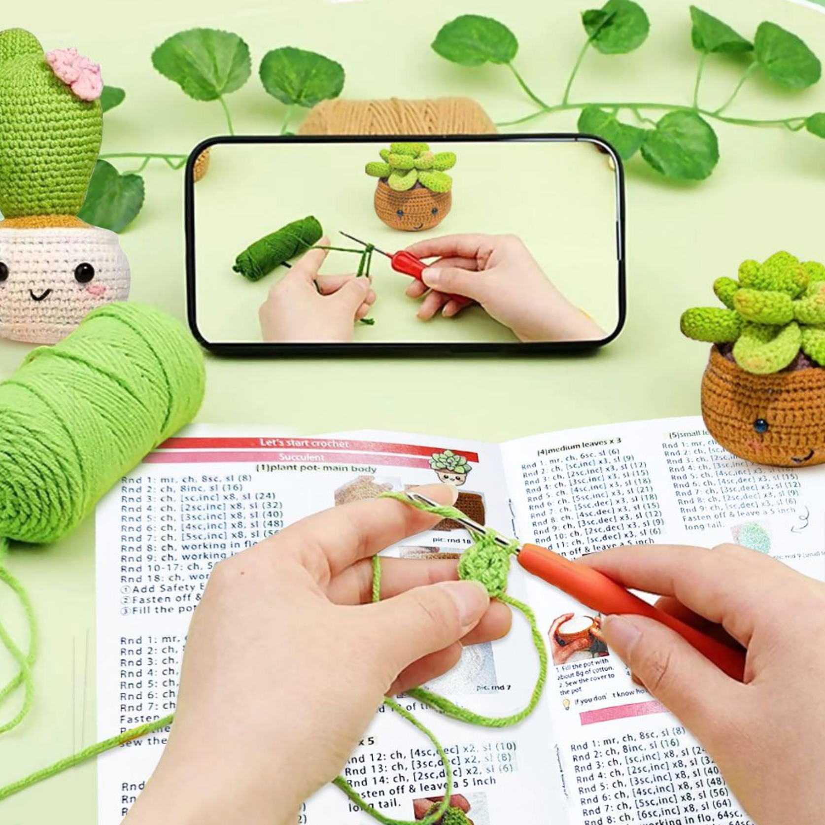 Make Your Own Plant Family Crochet Kit for Beginners
